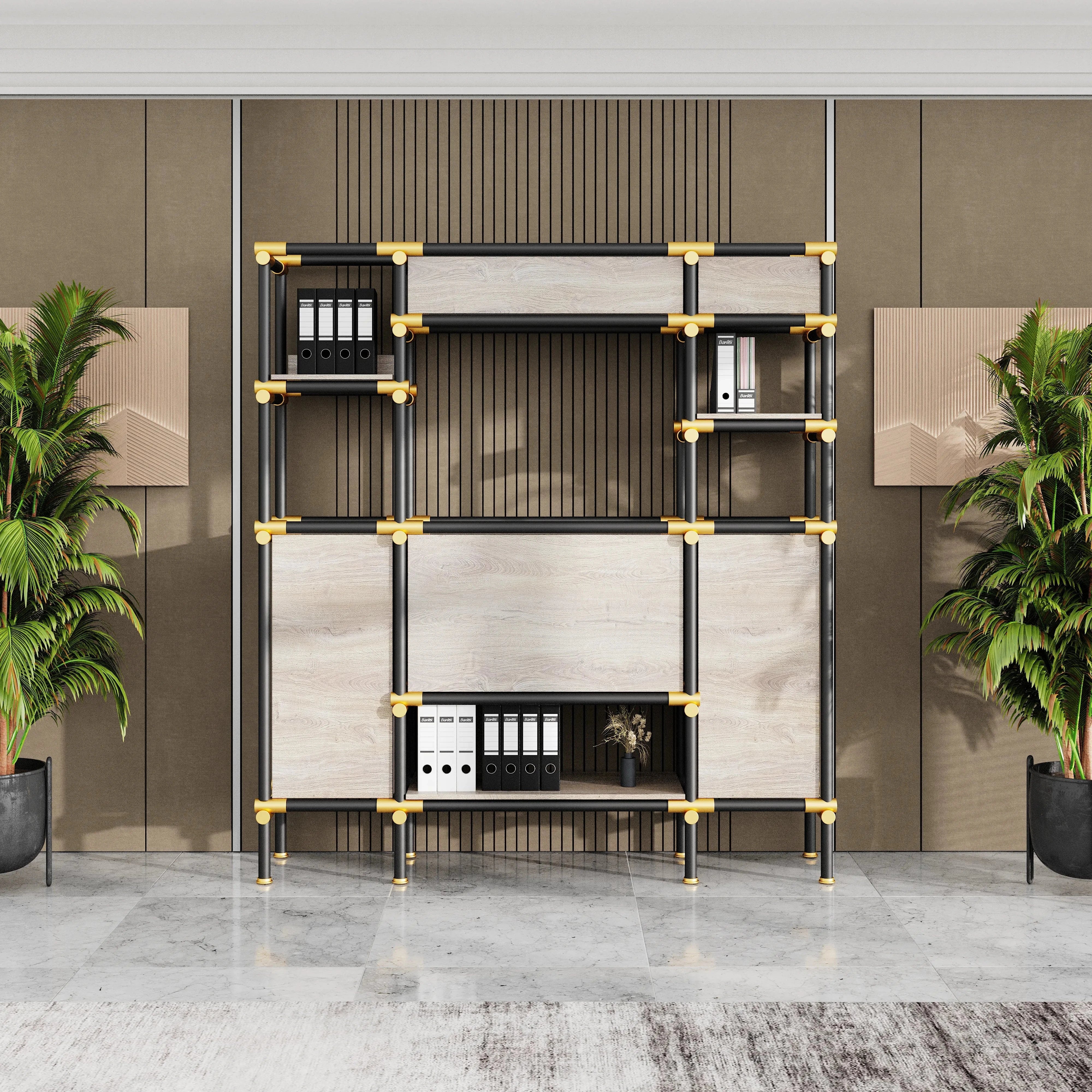 Nathaniel · 71″W Open Display Office Shelves & Storage