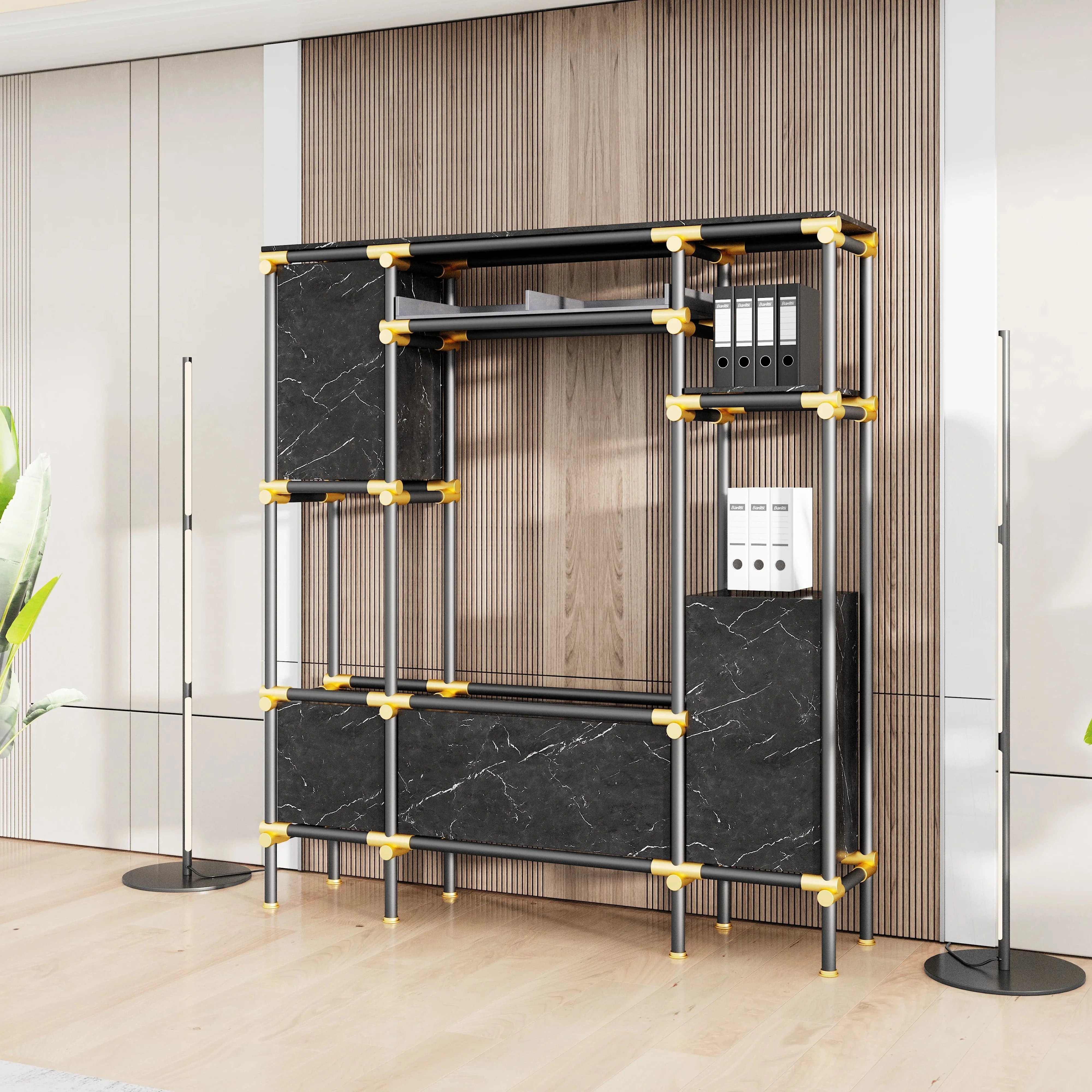 Nathaniel · 71″W Open Display Office Shelves & Storage