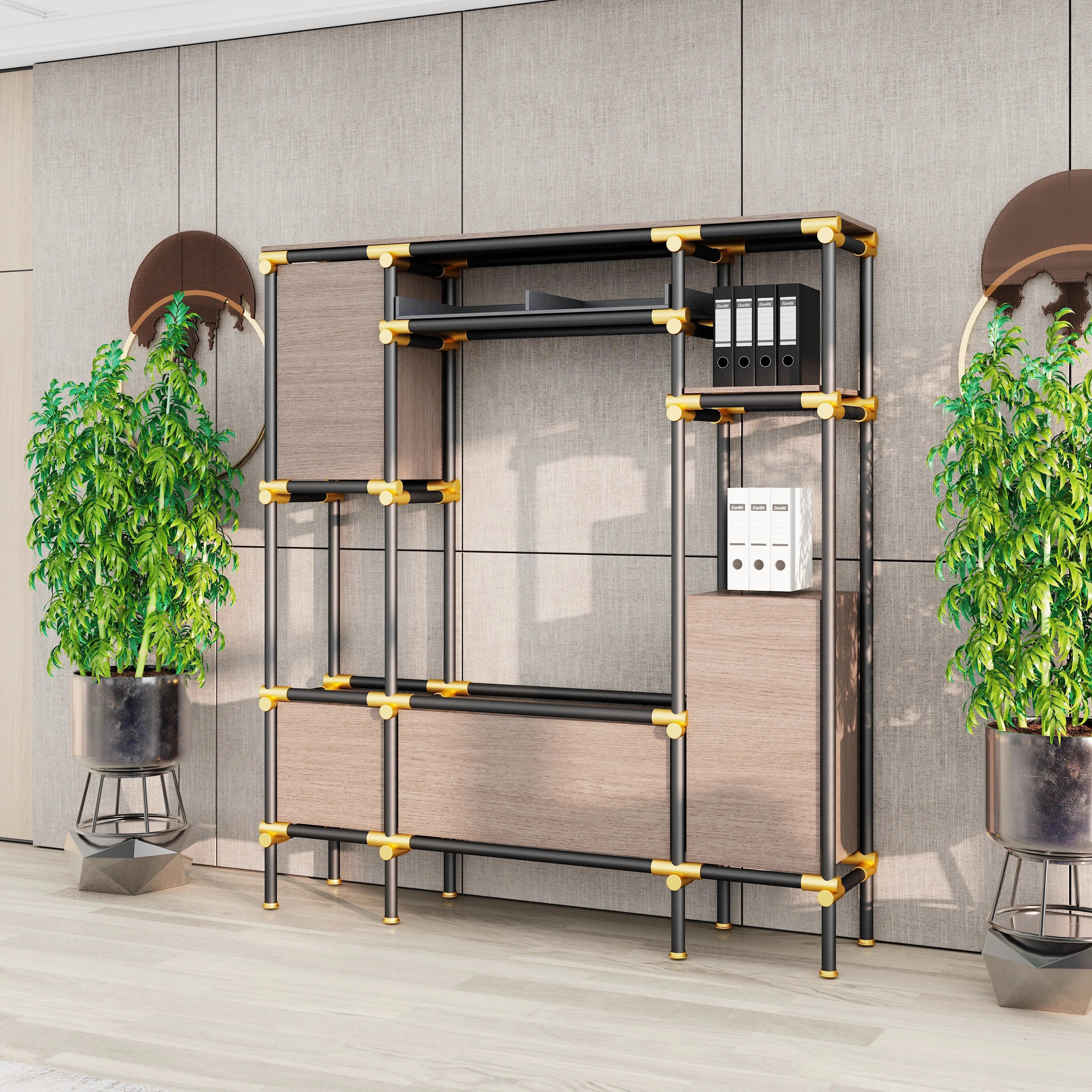 Nathaniel · 71″W Open Display Office Shelves & Storage