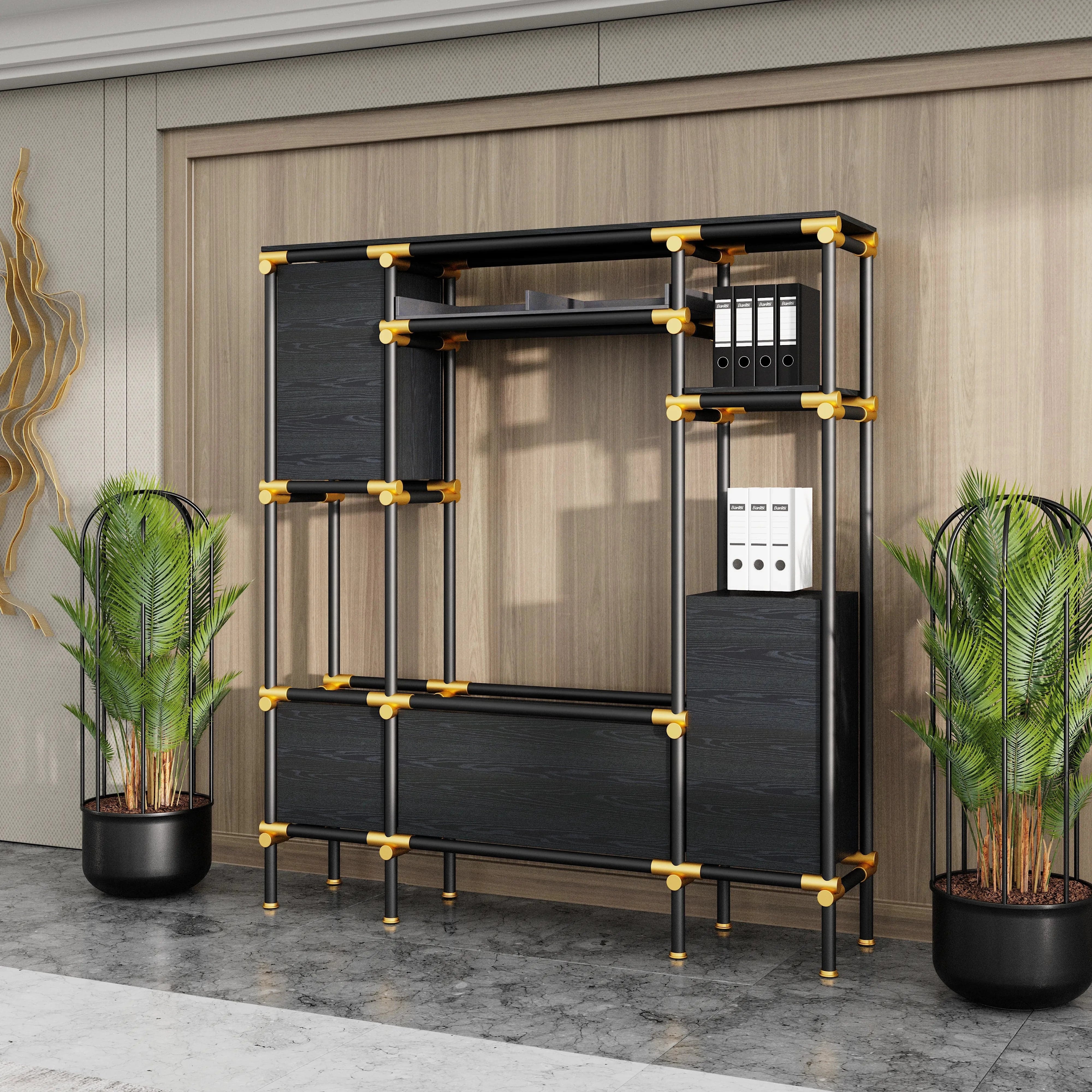 Nathaniel · 71″W Open Display Office Shelves & Storage
