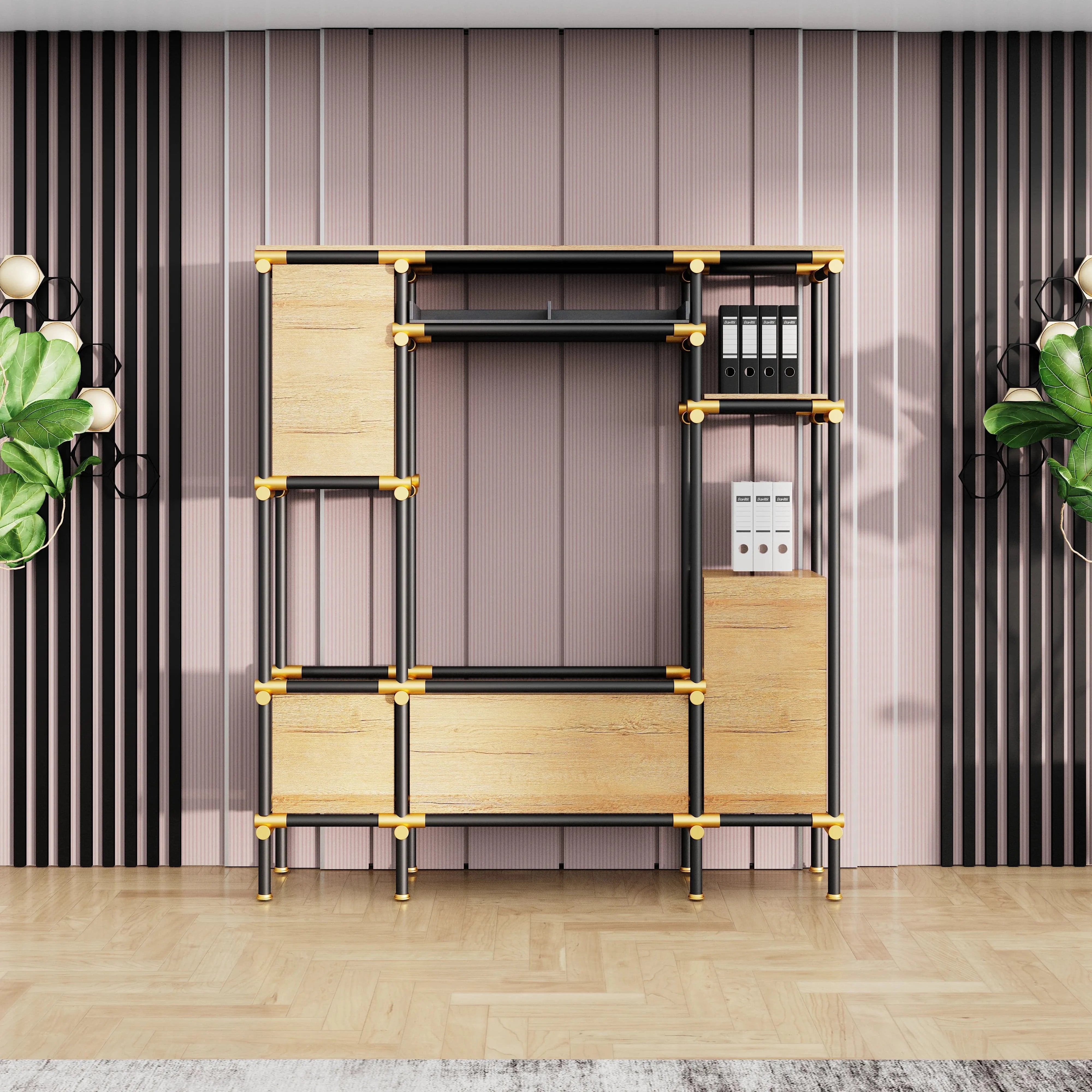 Nathaniel · 71″W Open Display Office Shelves & Storage