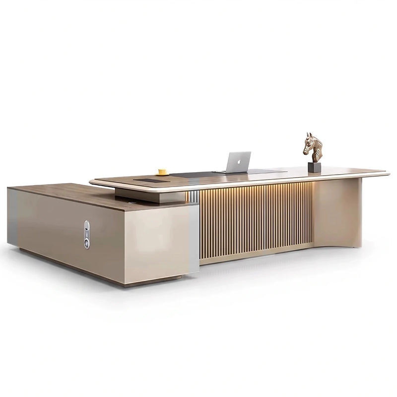 Essex desk profile with slatted glow band, studio view