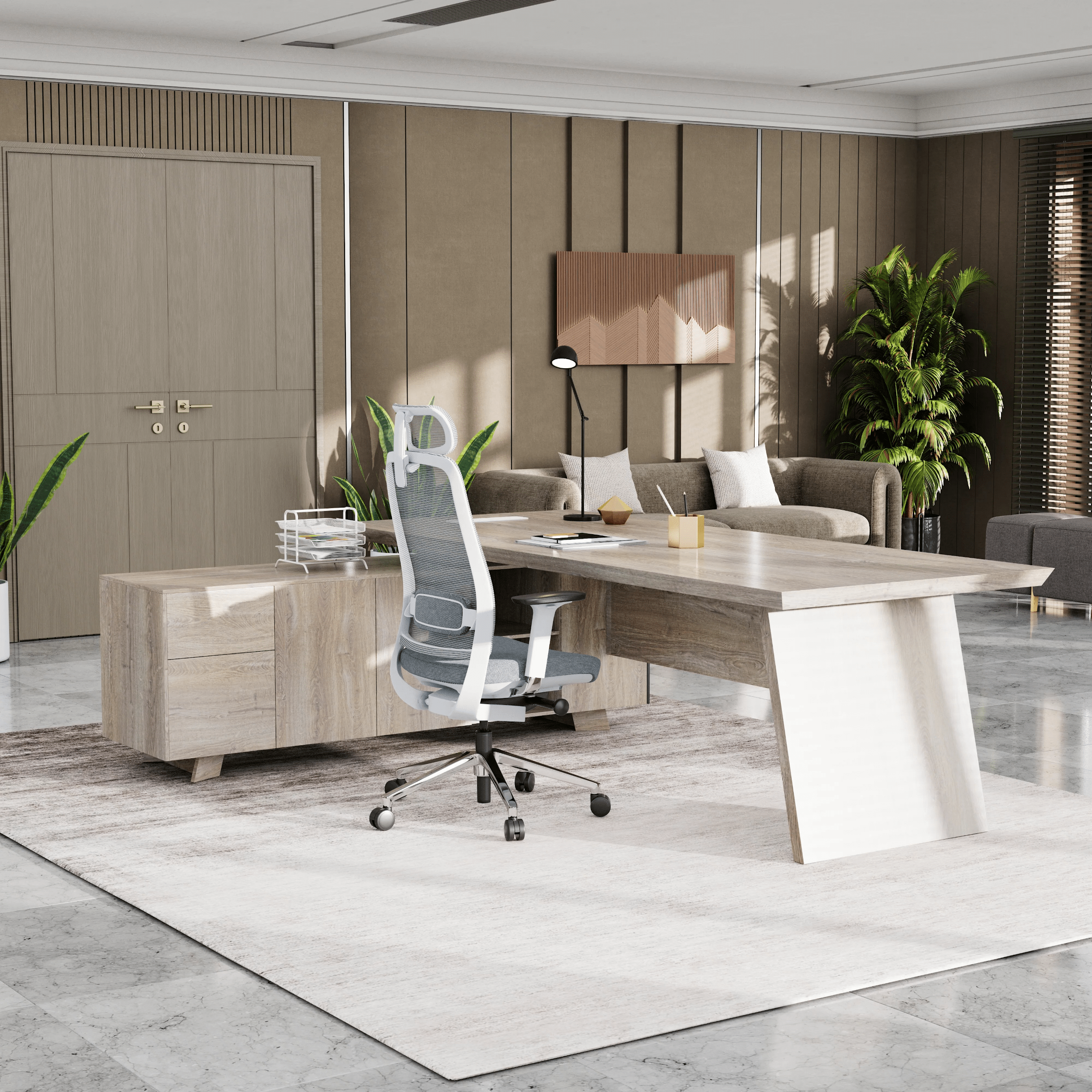 Nepal ยท Modern L-Shaped Executive Desk
