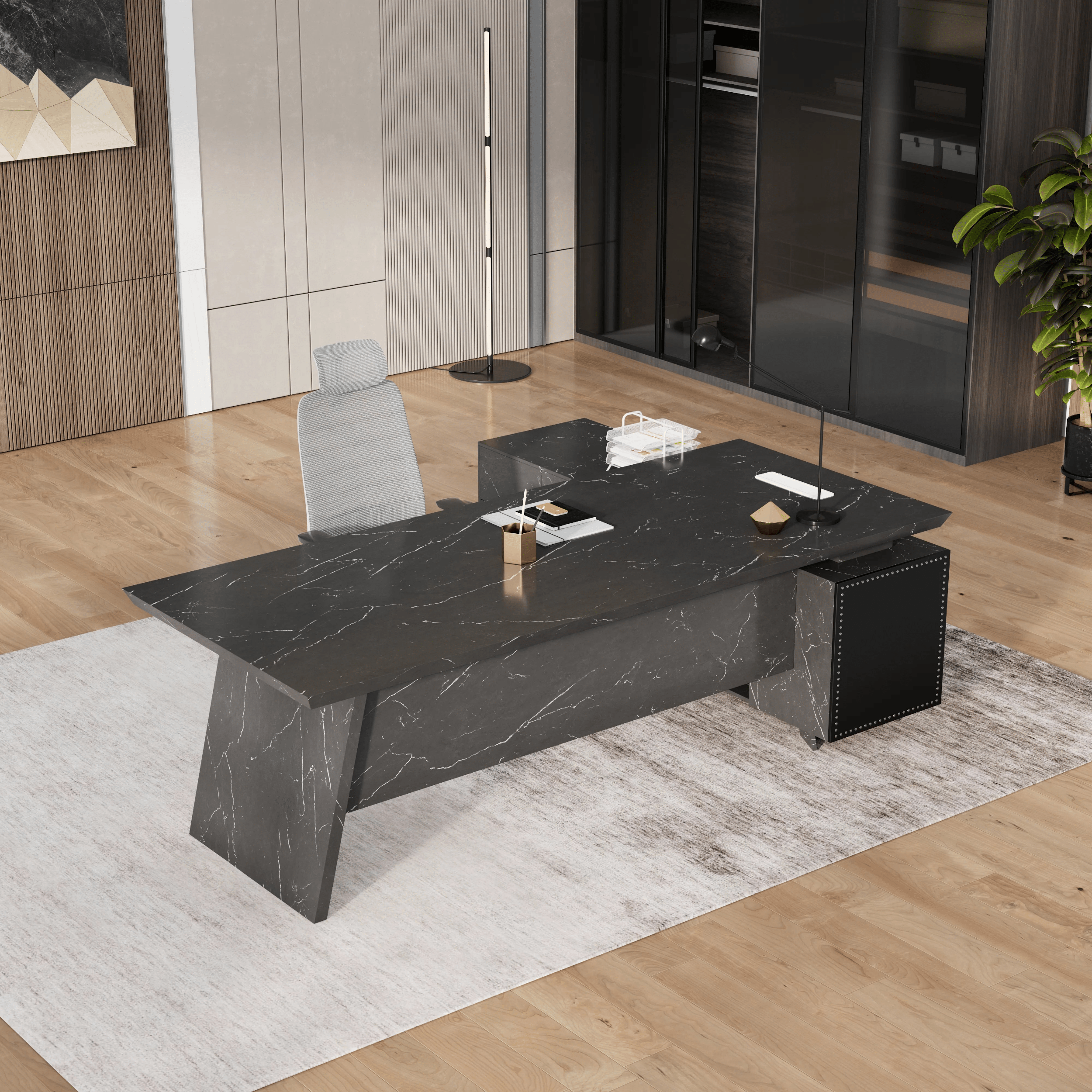 Nepal ยท Modern L-Shaped Executive Desk