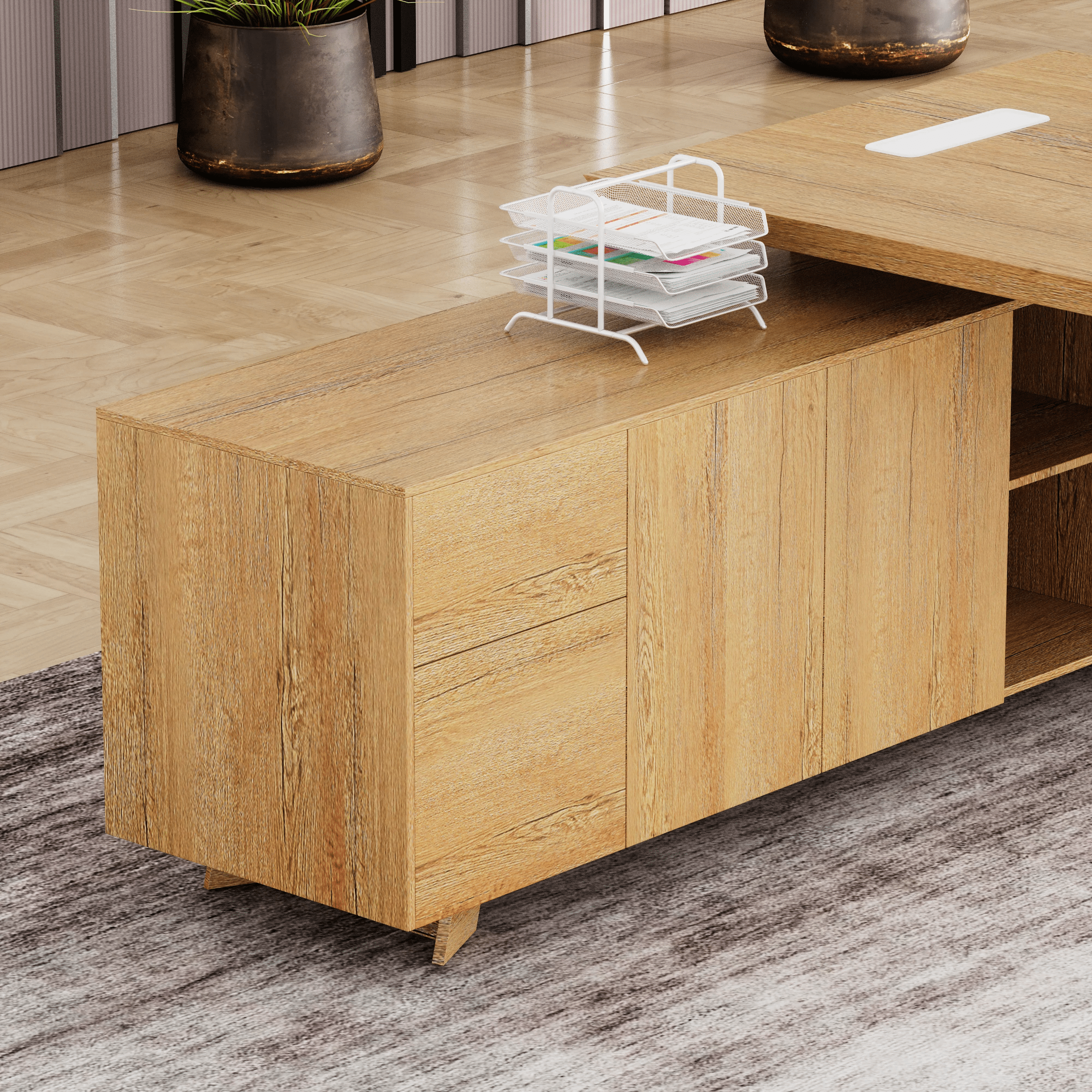 Nepal ยท Modern L-Shaped Executive Desk