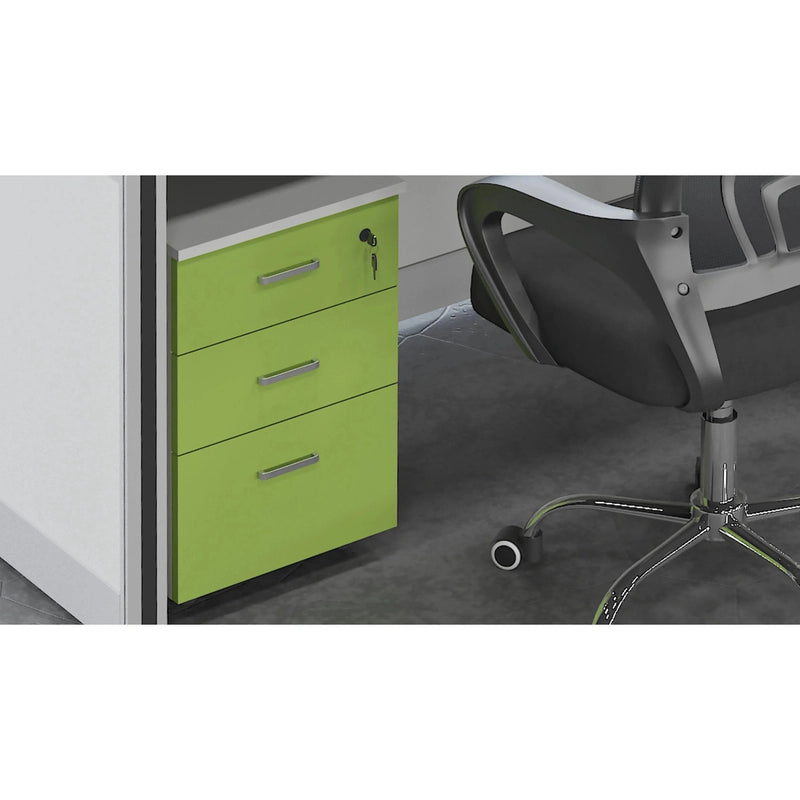 Estación de trabajo de oficina con cubículo rectangular verde Nieves de 51 a 198