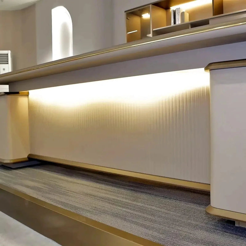 Sussex desk front panel with its built-in light