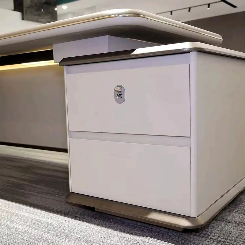 Sussex desk pedestal with two drawers and a combination lock