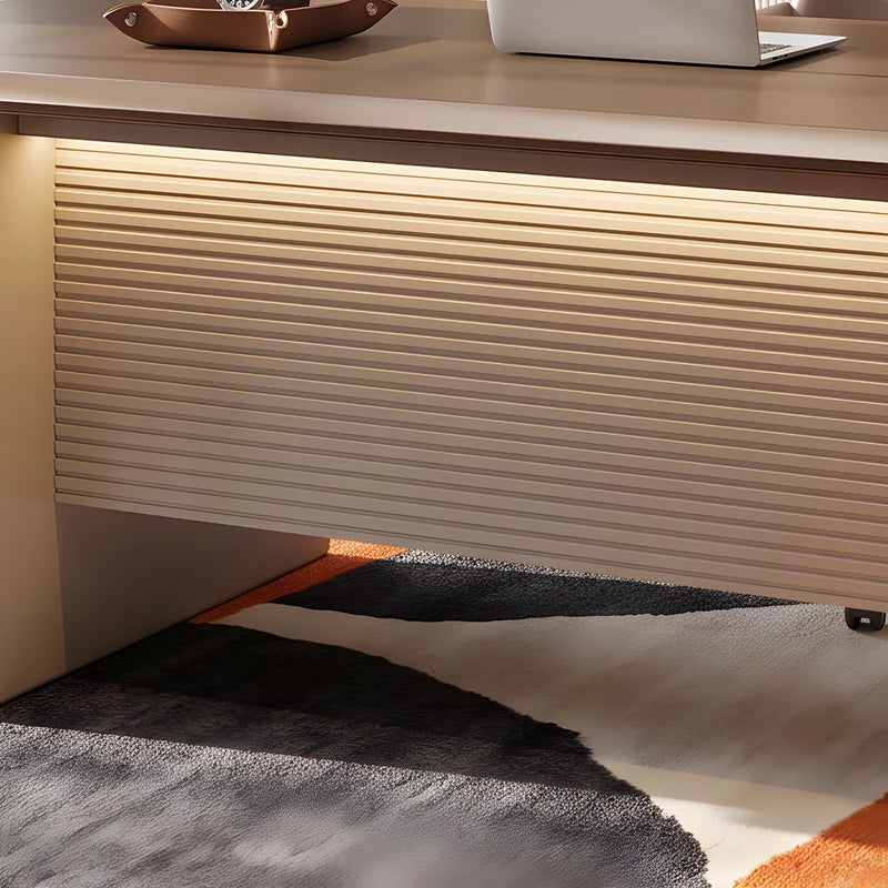 Oxley lit fluted front under the walnut top, close view