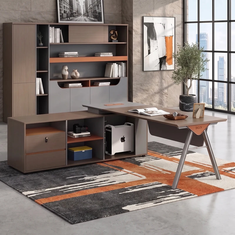 Tasker desk in a stone tower office with a city view, photo 3