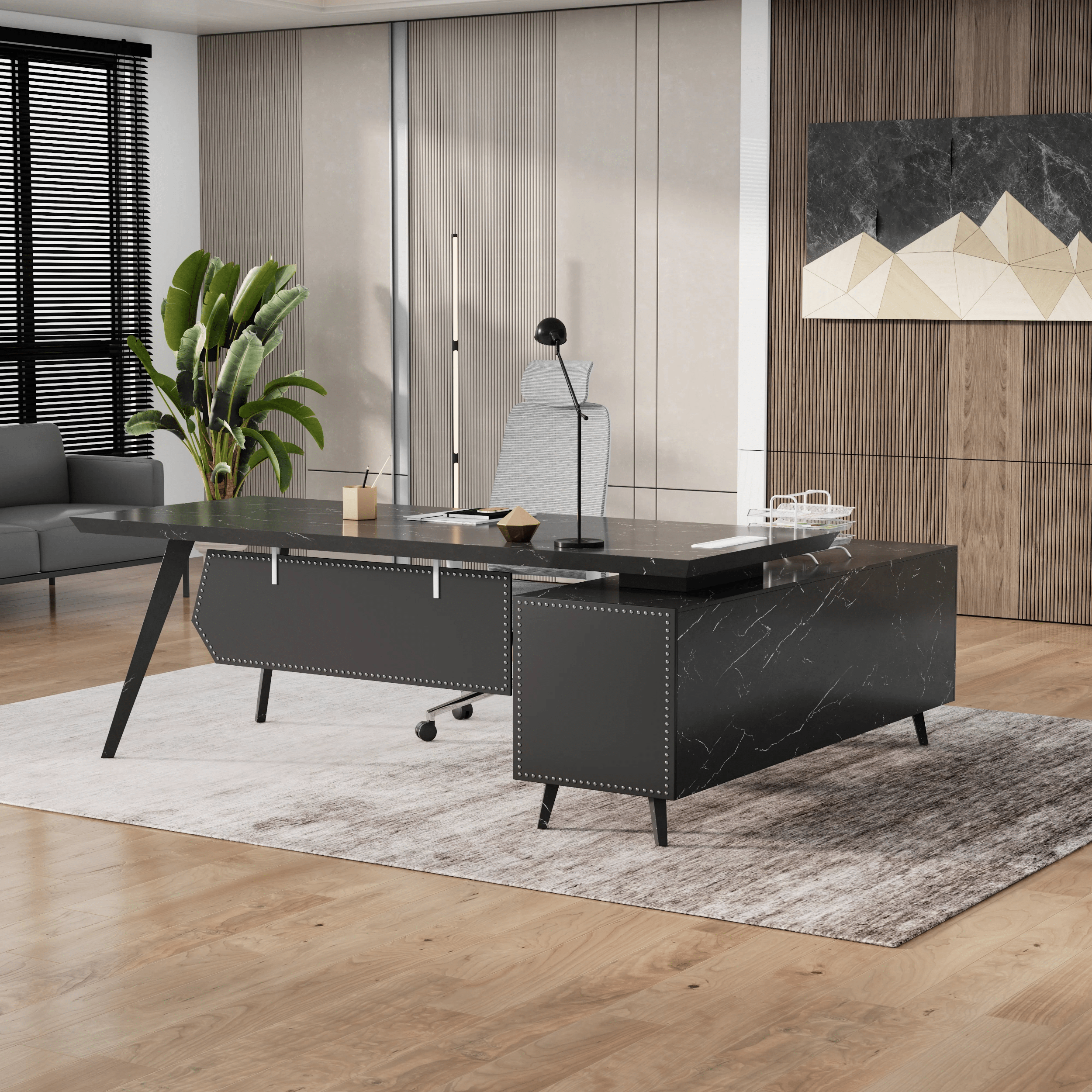 Pacific · Modern L-Shaped Executive Desk