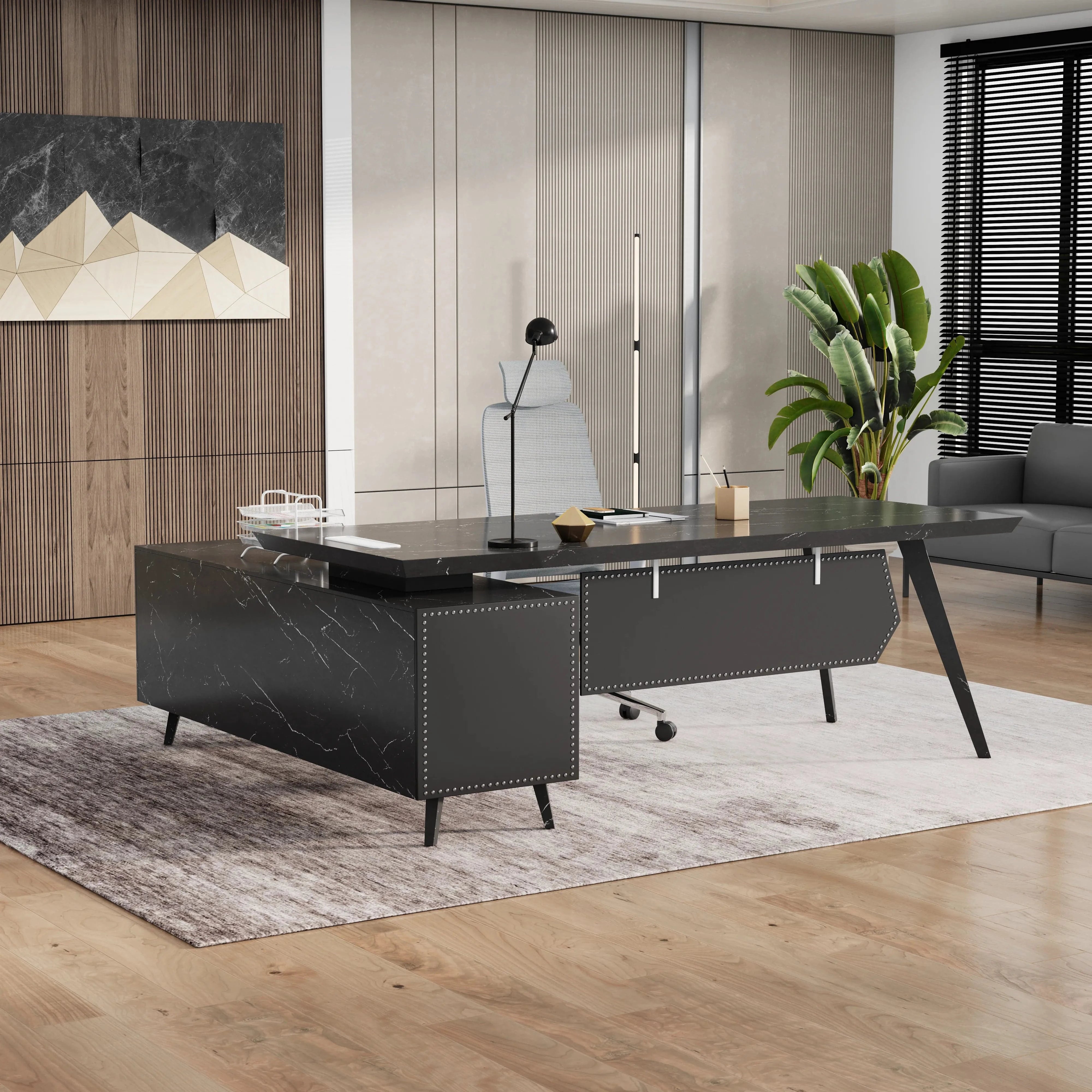 Pacific · Modern L-Shaped Executive Desk