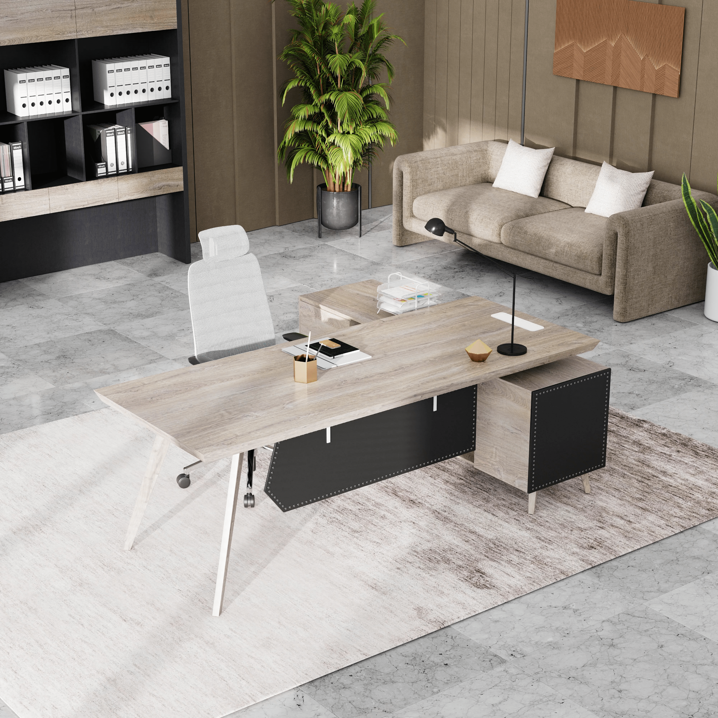 Pacific · Modern L-Shaped Executive Desk