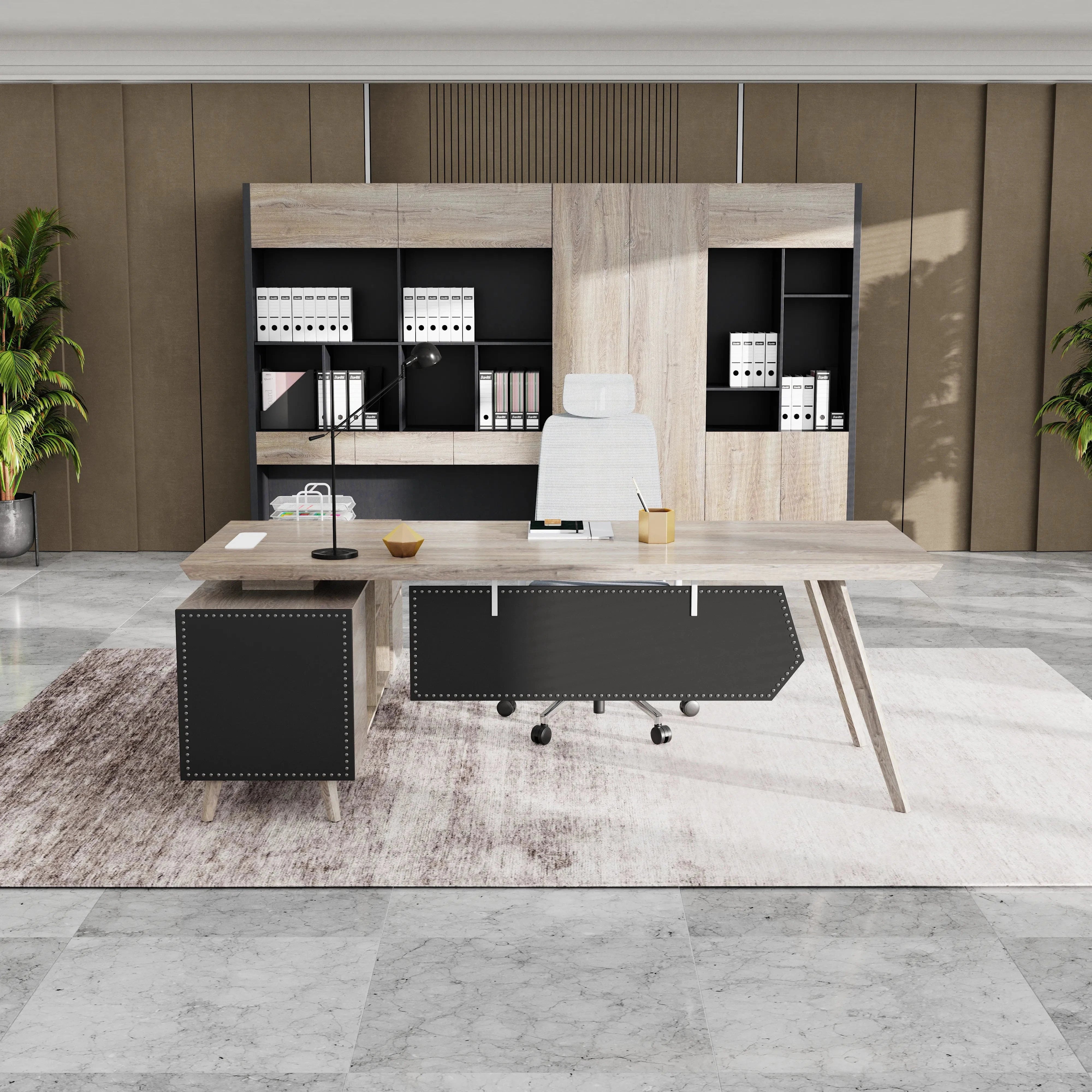 Pacific · Modern L-Shaped Executive Desk