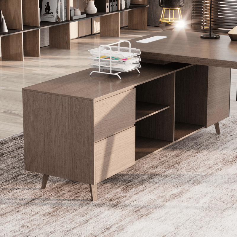 Pacific · Modern L-Shaped Executive Desk