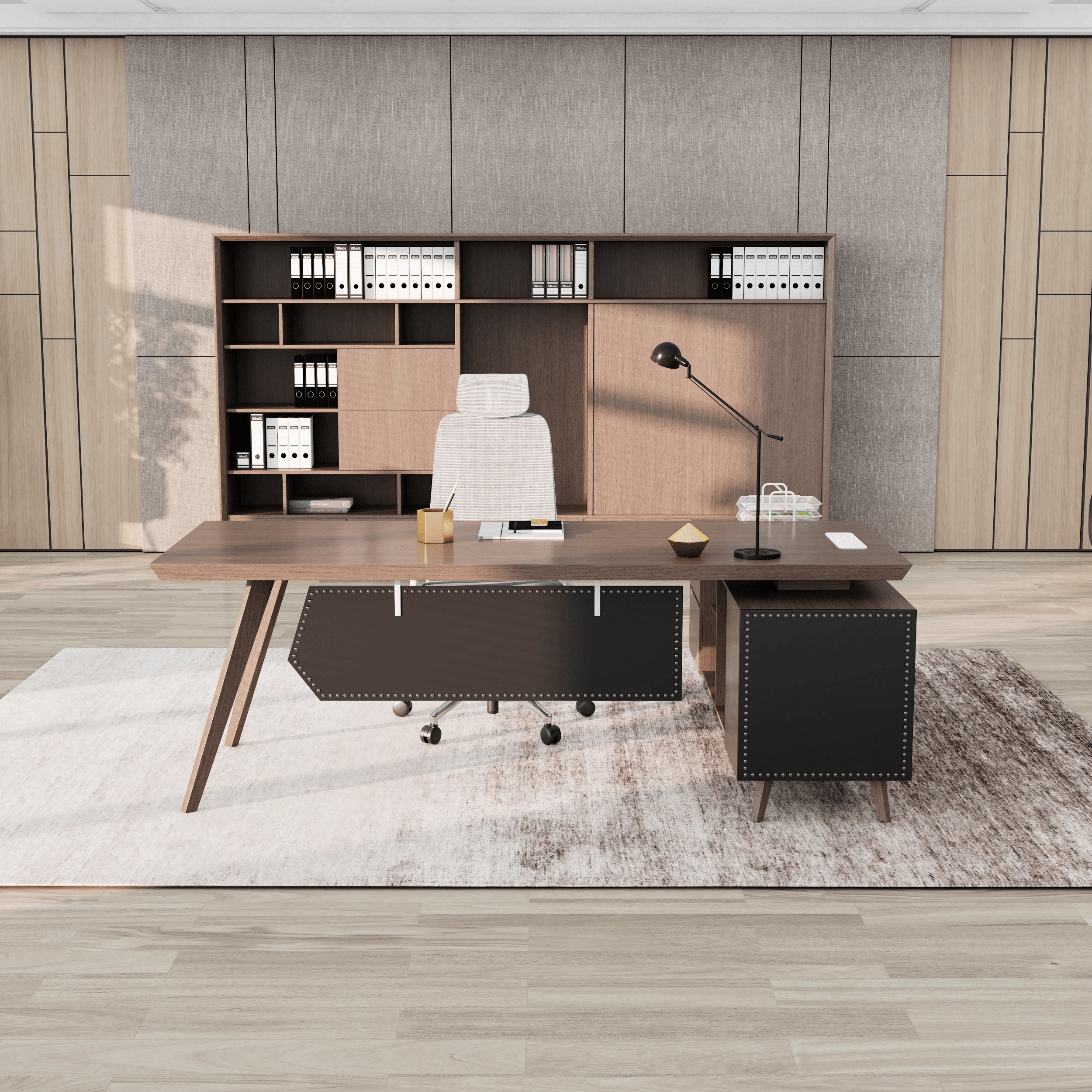 Pacific · Modern L-Shaped Executive Desk