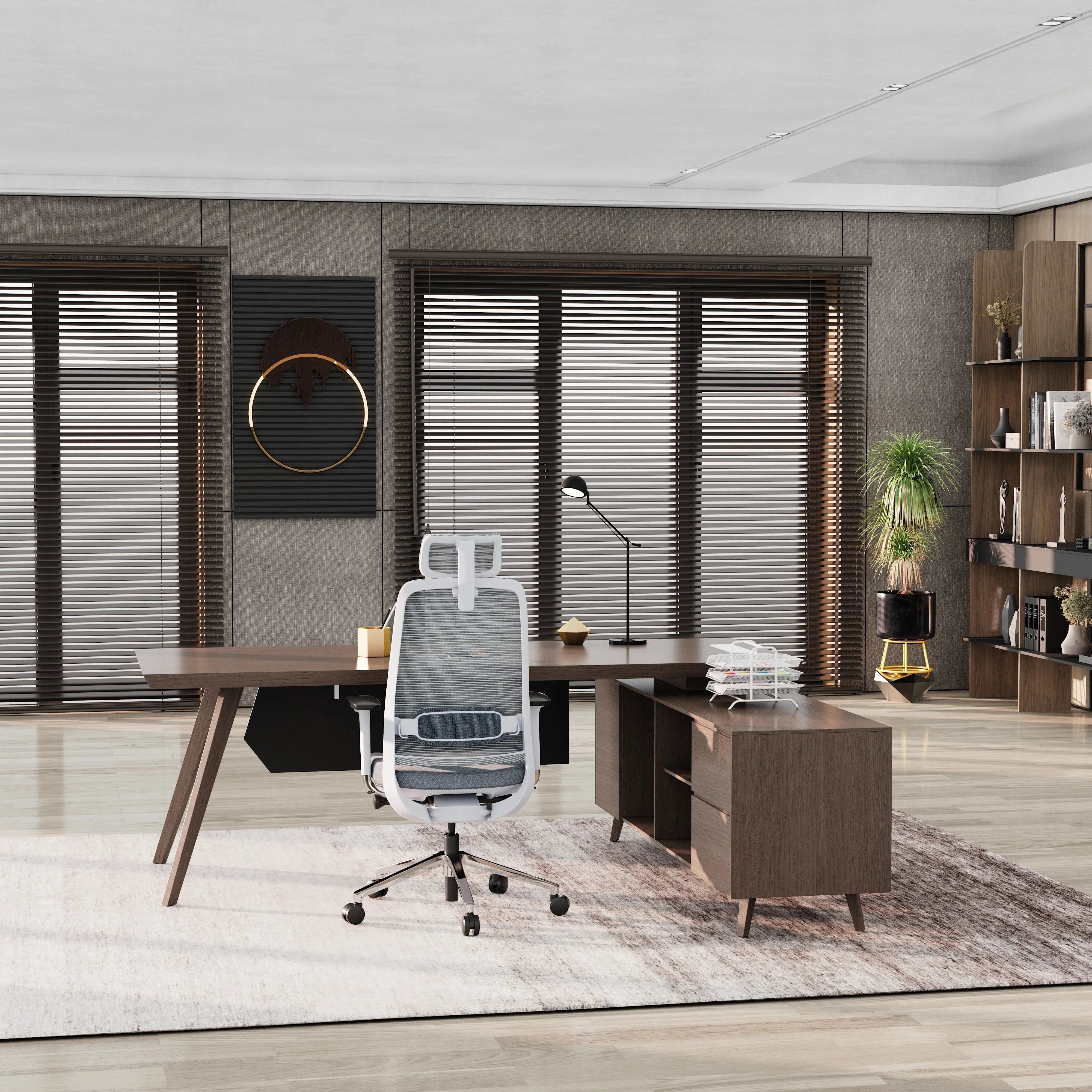 Pacific · Modern L-Shaped Executive Desk