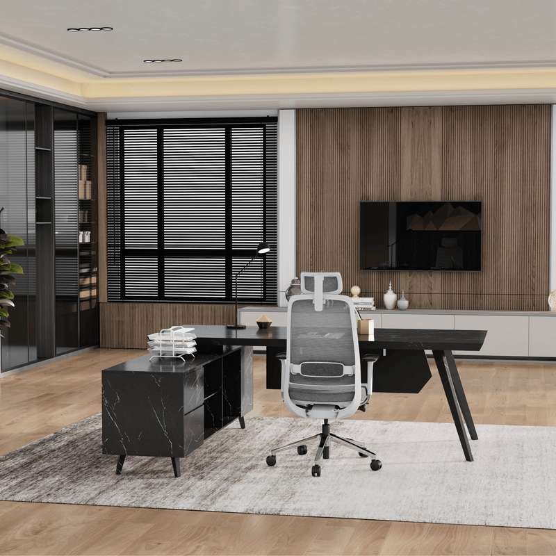 Pacific · Modern L-Shaped Executive Desk