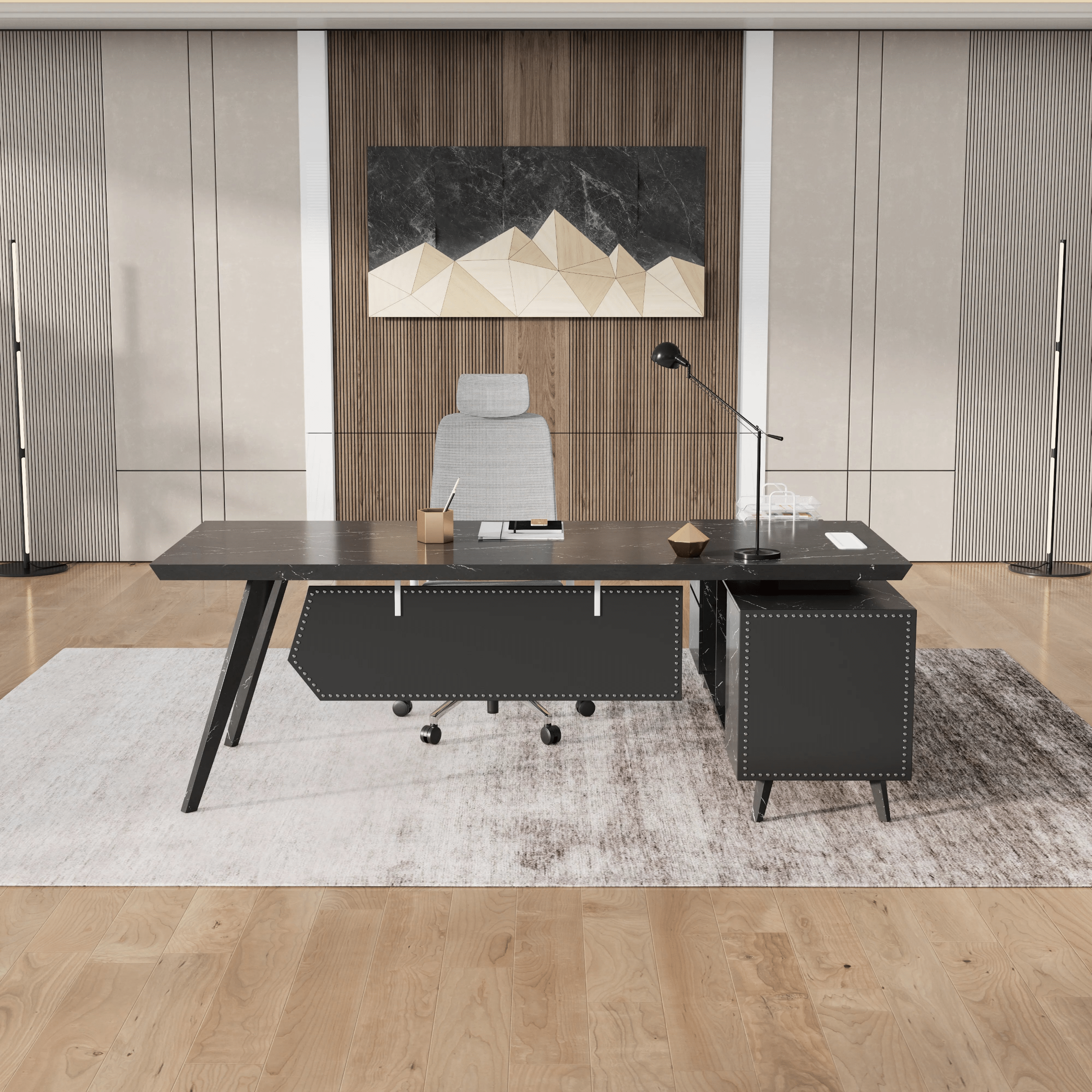 Pacific · Modern L-Shaped Executive Desk