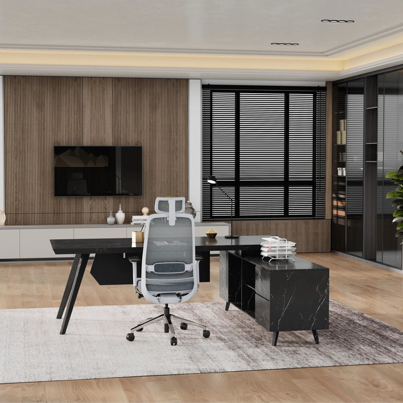 Pacific · Modern L-Shaped Executive Desk