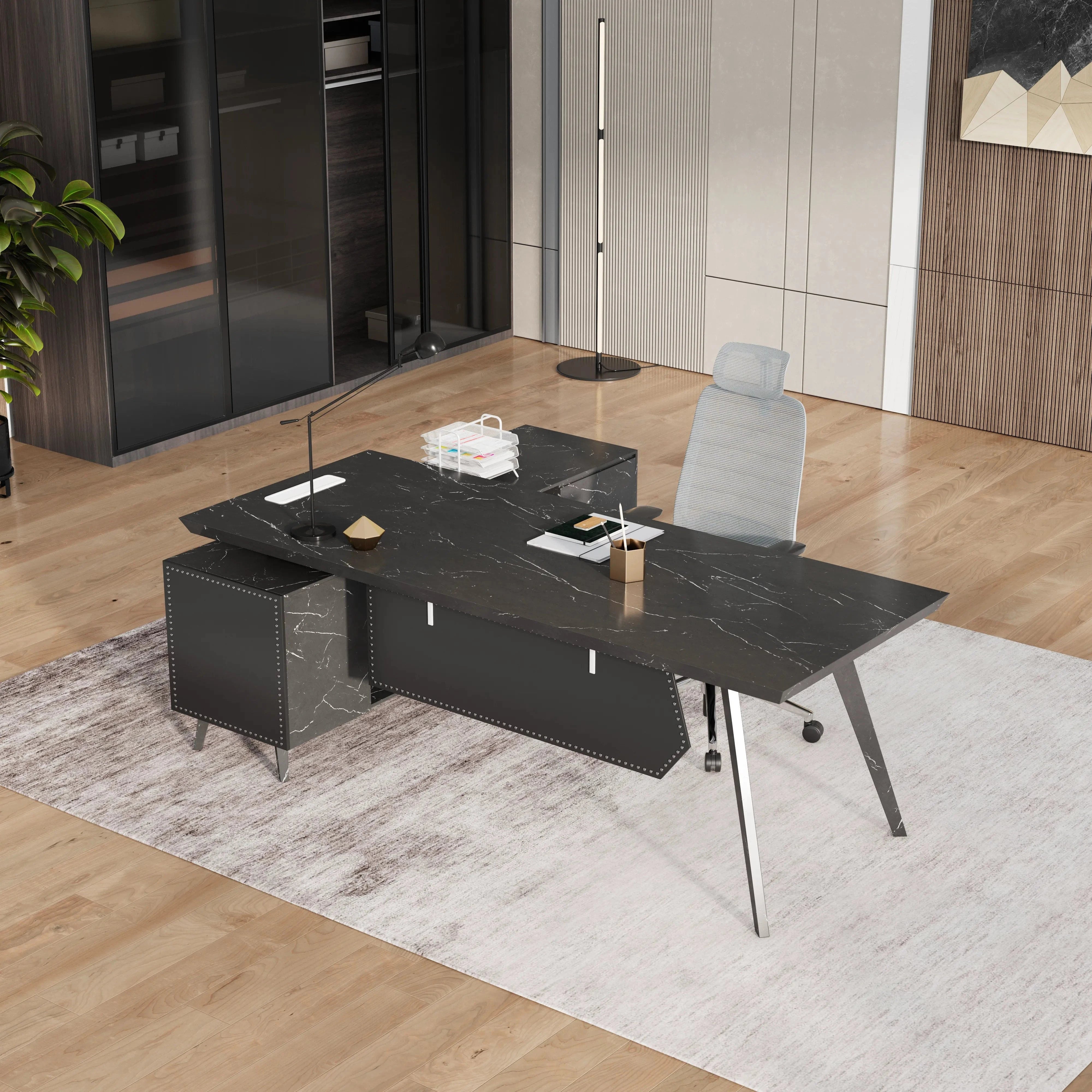 Pacific · Modern L-Shaped Executive Desk