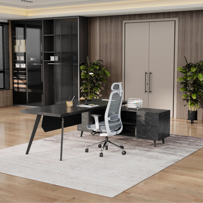Pacific · Modern L-Shaped Executive Desk