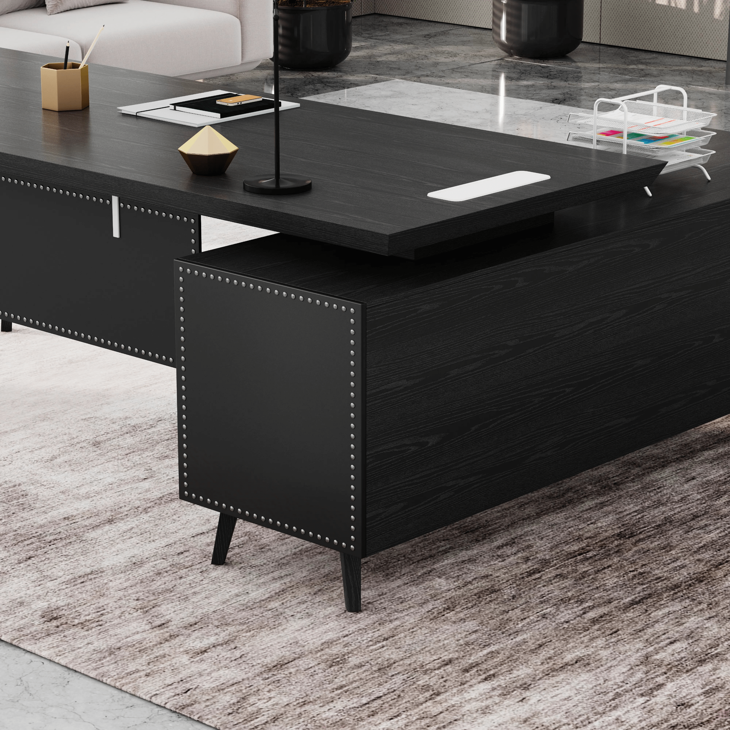 Pacific · Modern L-Shaped Executive Desk