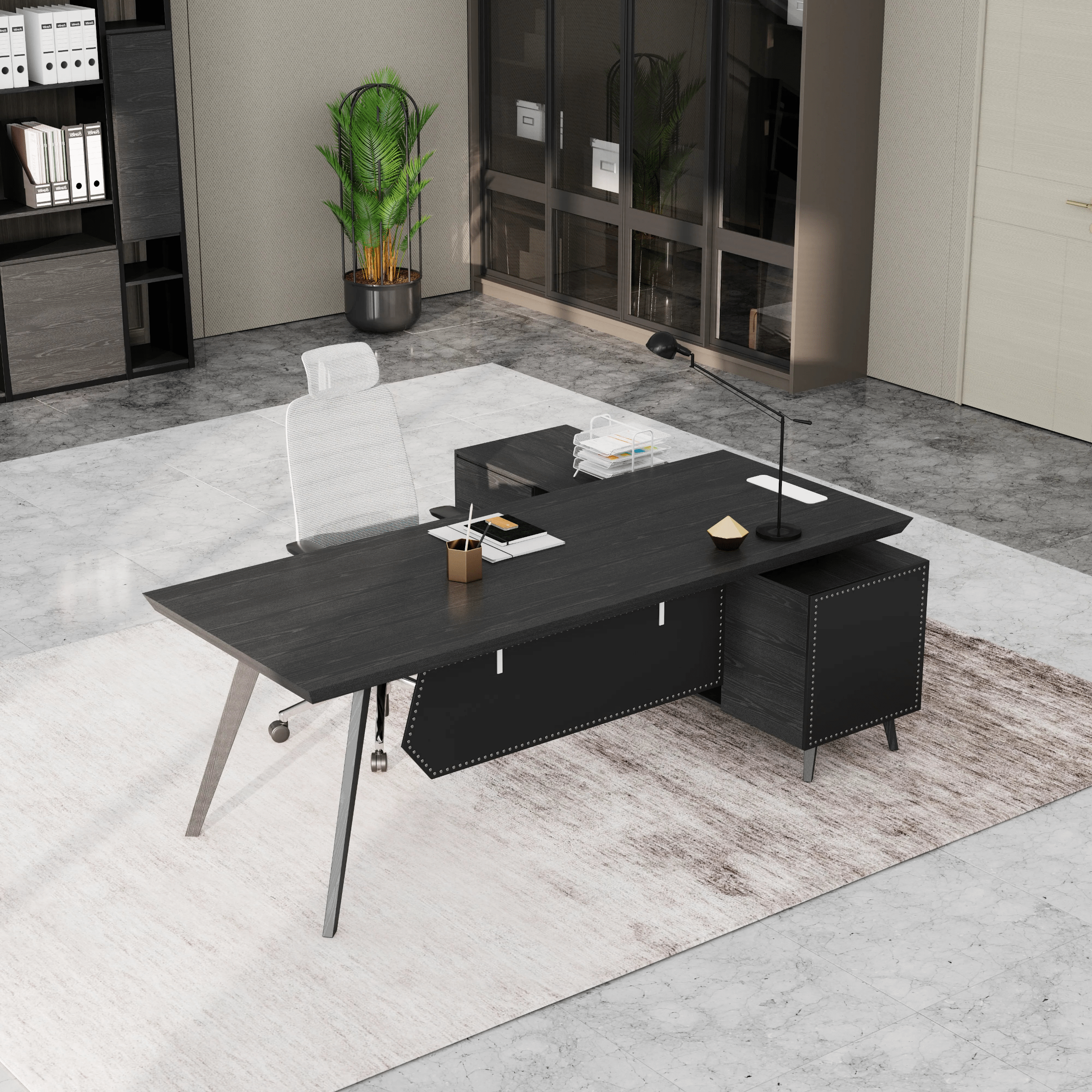 Pacific · Modern L-Shaped Executive Desk