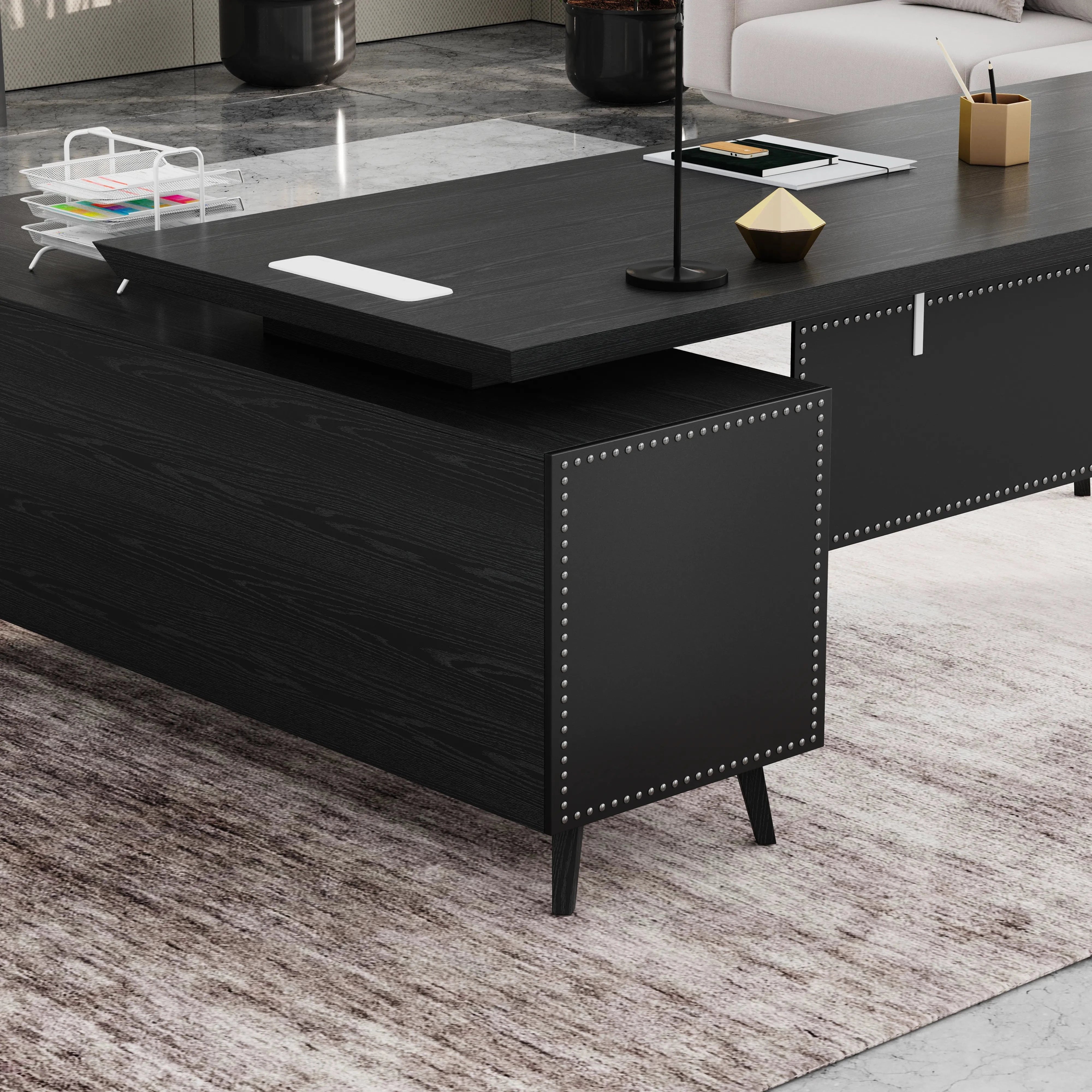 Pacific · Modern L-Shaped Executive Desk