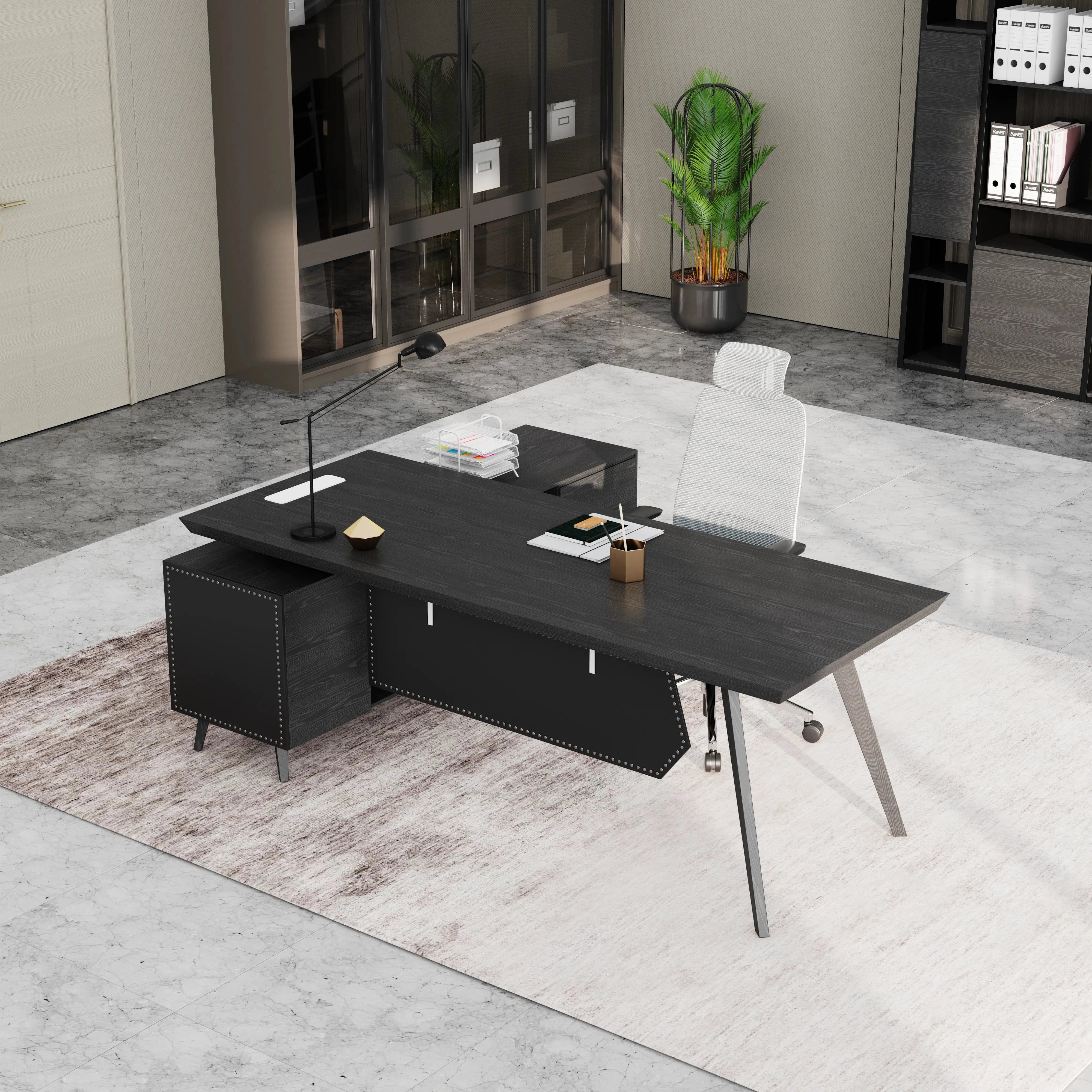 Pacific · Modern L-Shaped Executive Desk