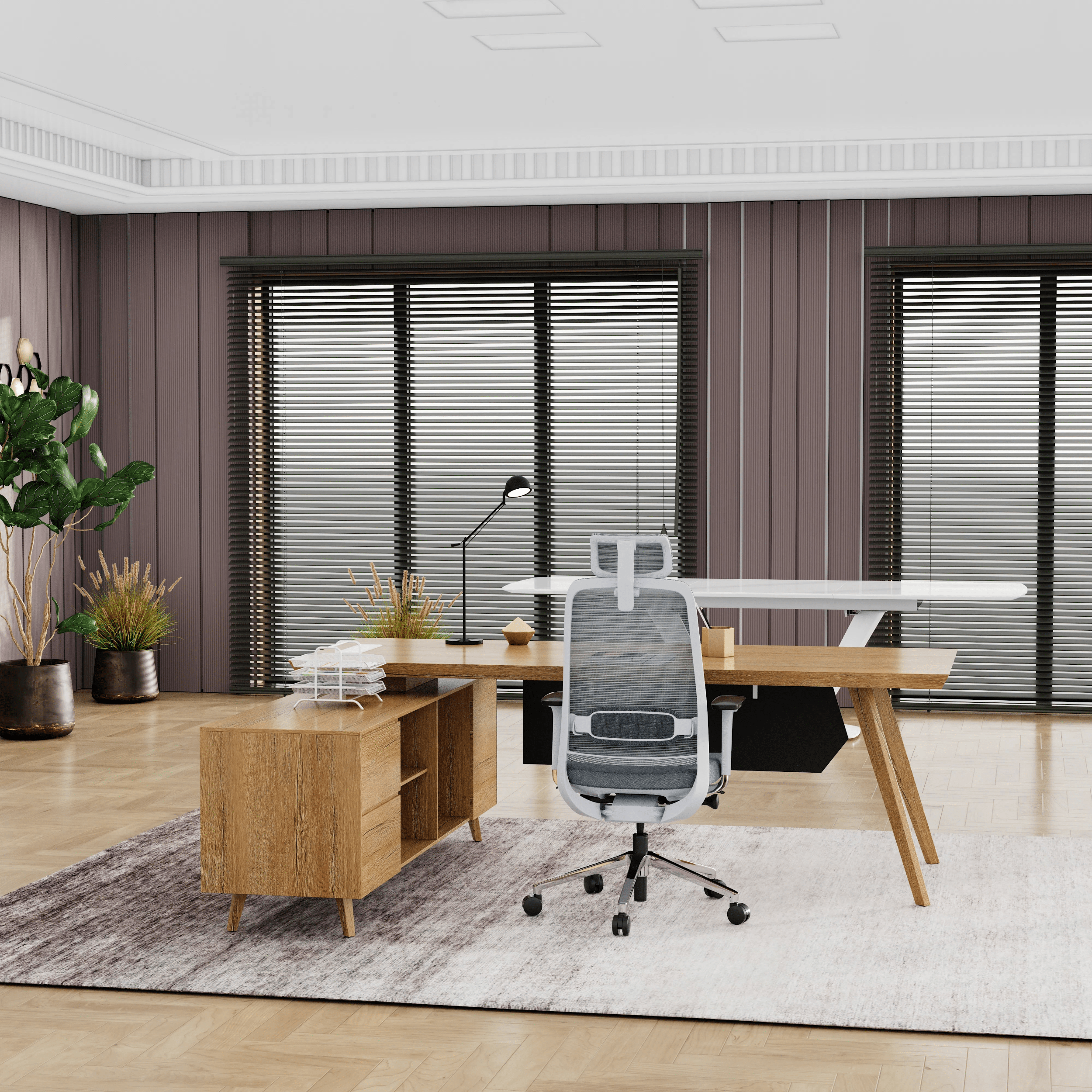 Pacific · Modern L-Shaped Executive Desk