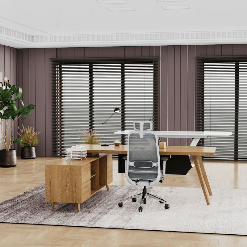 Pacific · Modern L-Shaped Executive Desk