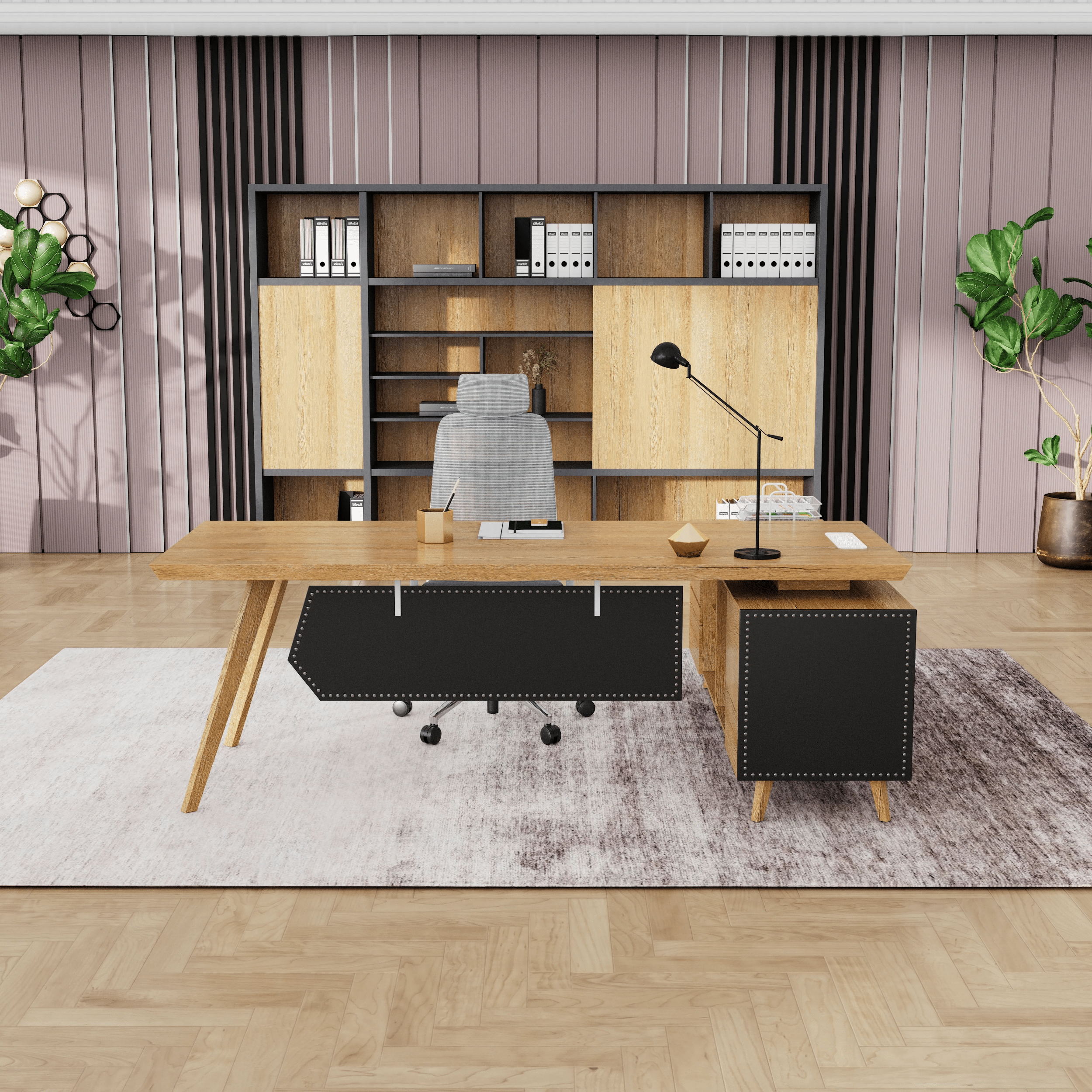 Pacific · Modern L-Shaped Executive Desk