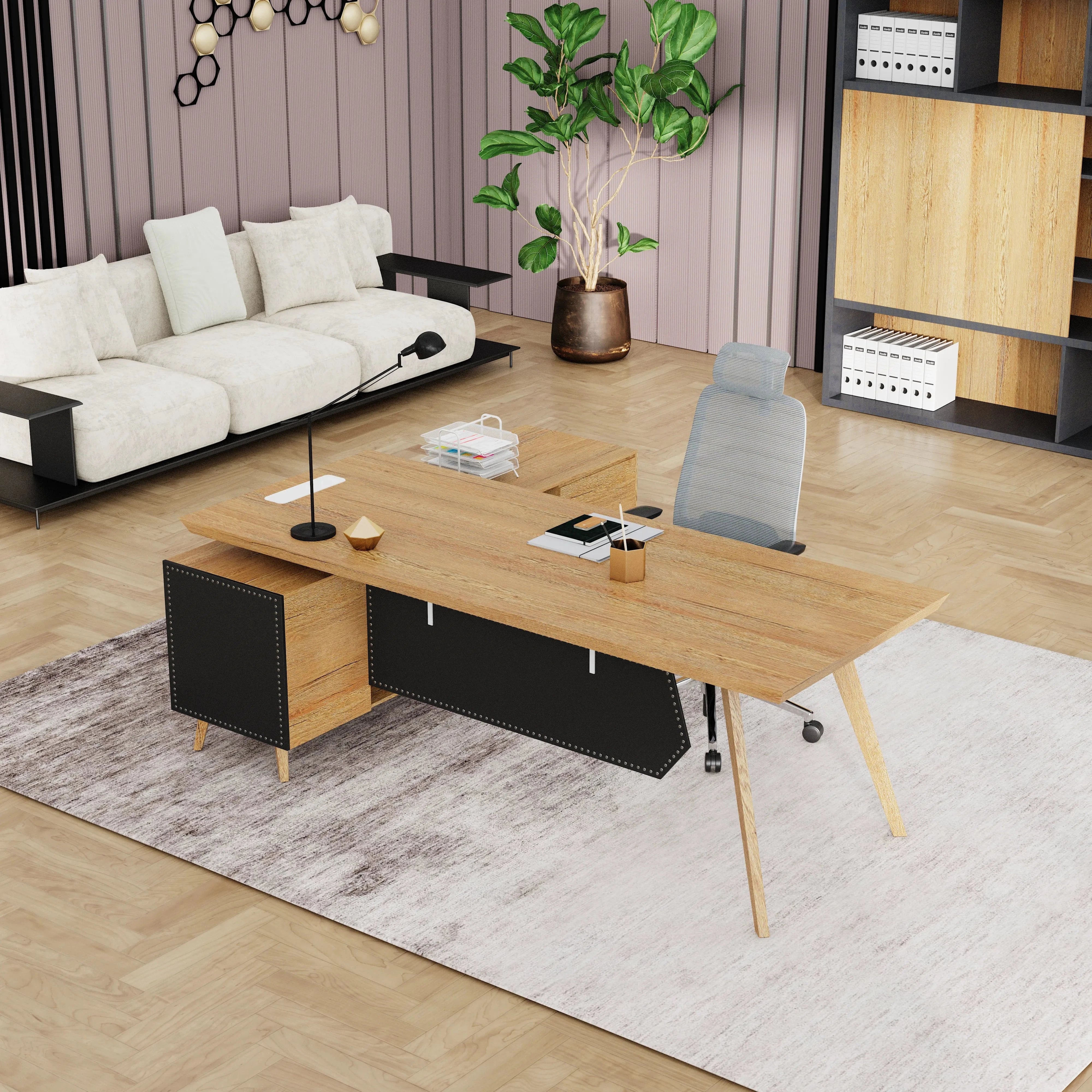 Pacific · Modern L-Shaped Executive Desk