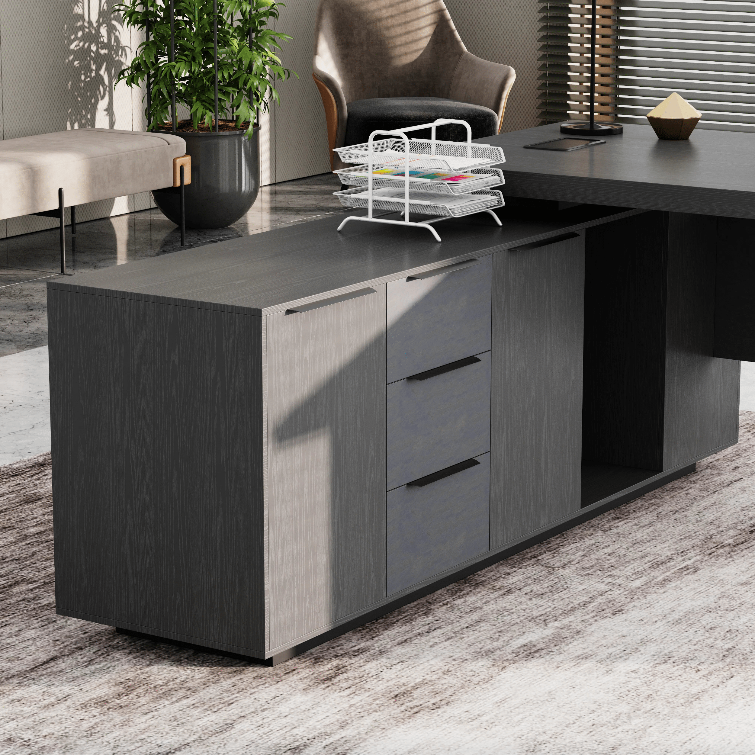 Parker · Modern L-Shaped Executive Desk
