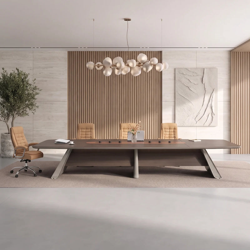 Parly conference table with its chairs in the stone and oak boardroom, another view