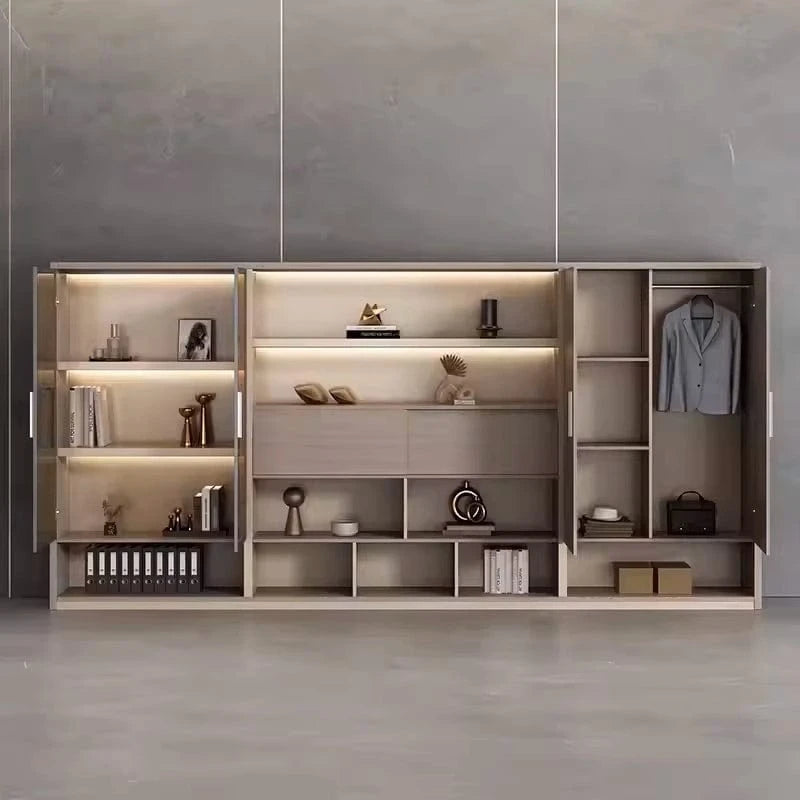 Posh ยท Modern Office Shelves w/ Lighting & Storage