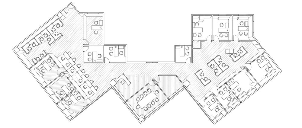 Architectural floor plan of a complete office fit-out