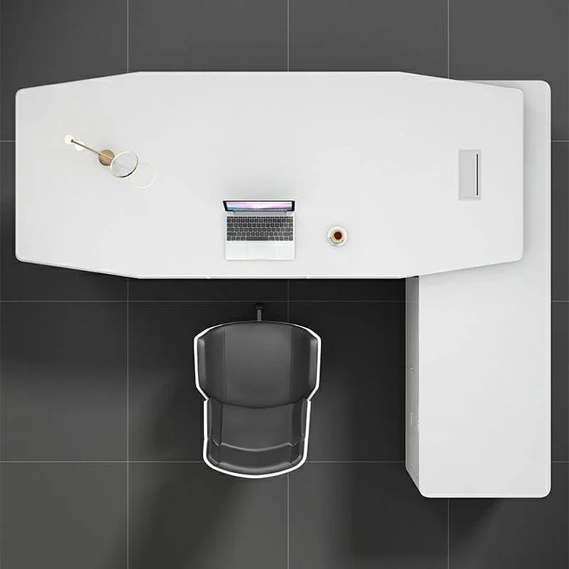 Turing · White L-Shaped Executive Desk