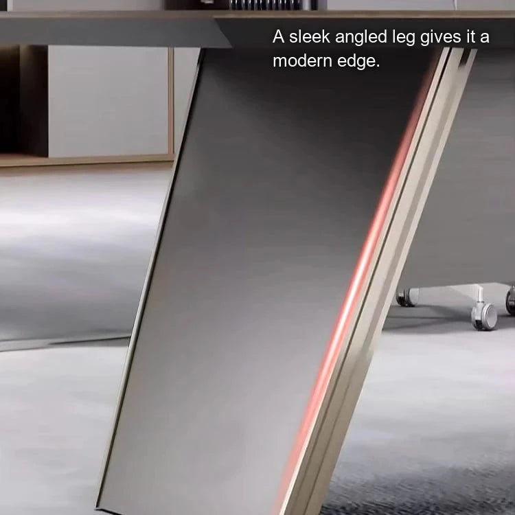 Finley angled leg with red accent light, close view