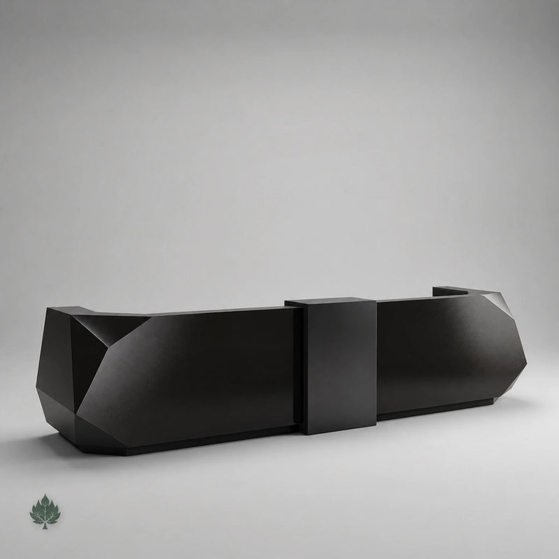 Revera · Front Reception Desk — Glossy Black