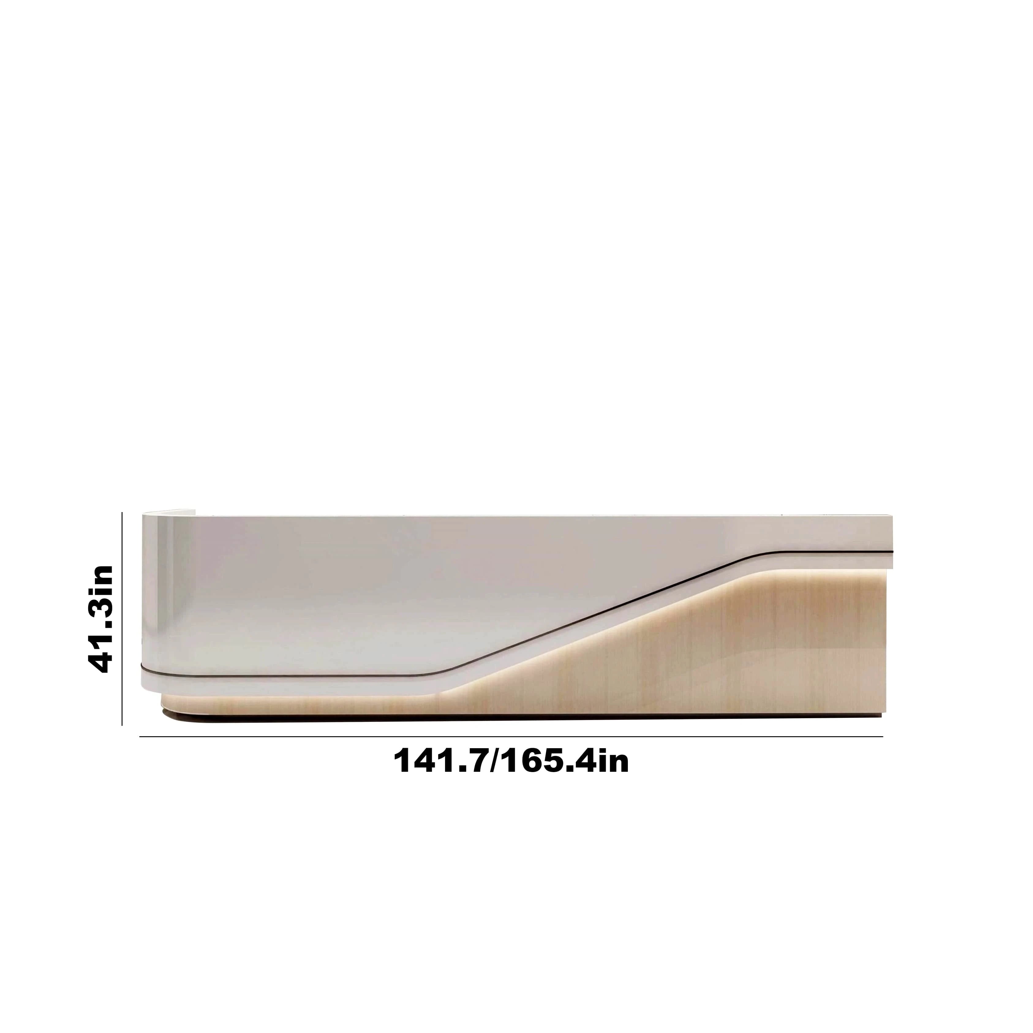 Mostrador de recepción rectangular blanco Roen de 142 a 165
