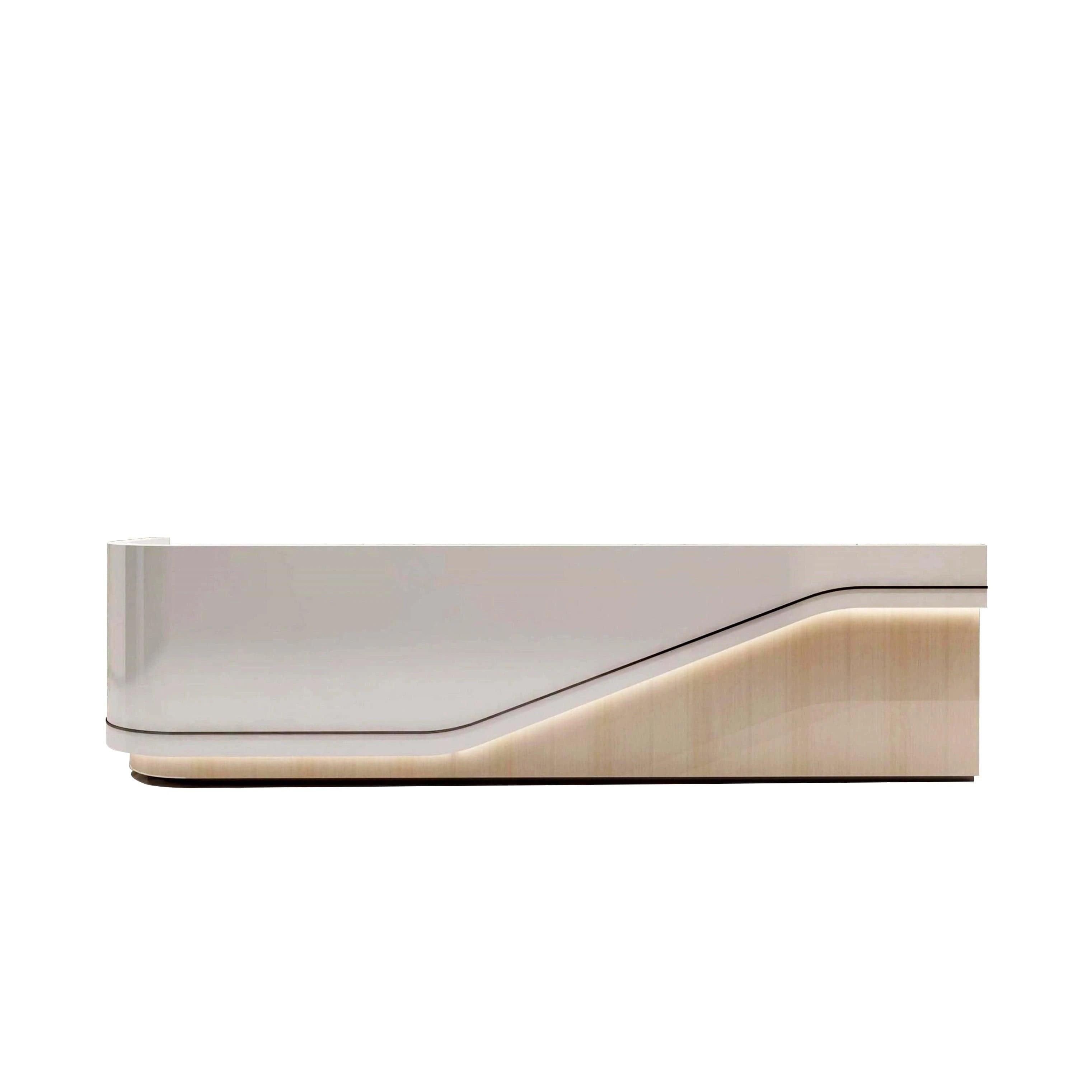 Mostrador de recepción rectangular blanco Roen de 142 a 165
