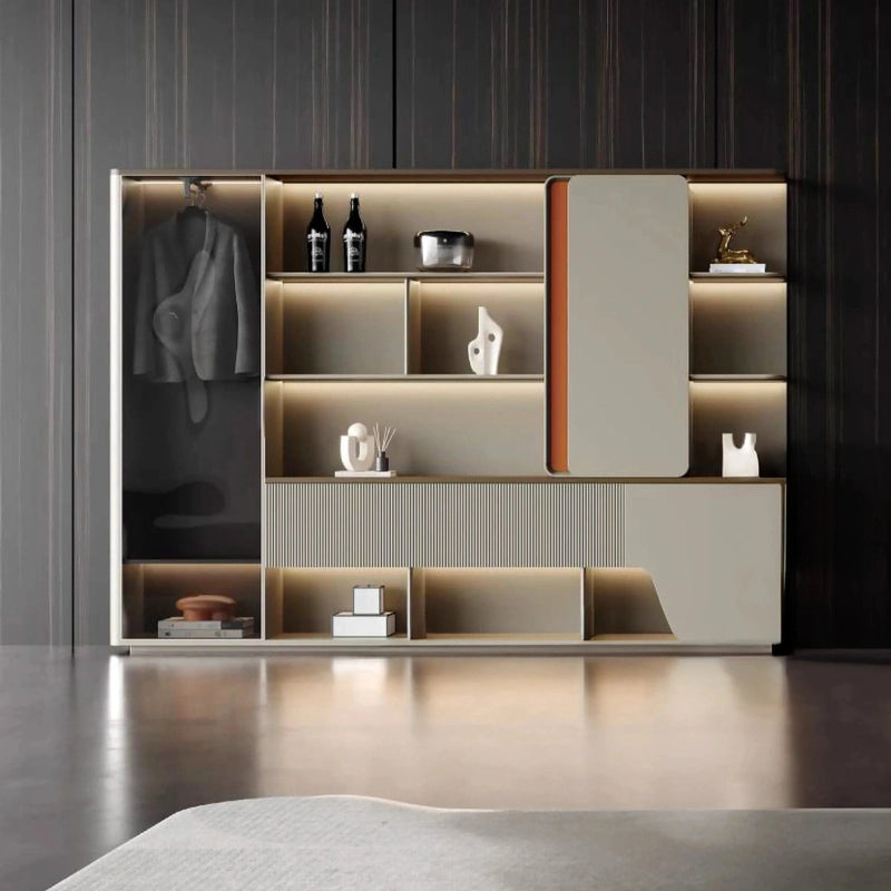 Ryan · Modern Office Shelves w/ Lighting, Storage