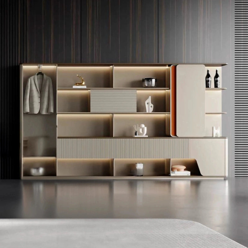 Ryan · Modern Office Shelves w/ Lighting, Storage