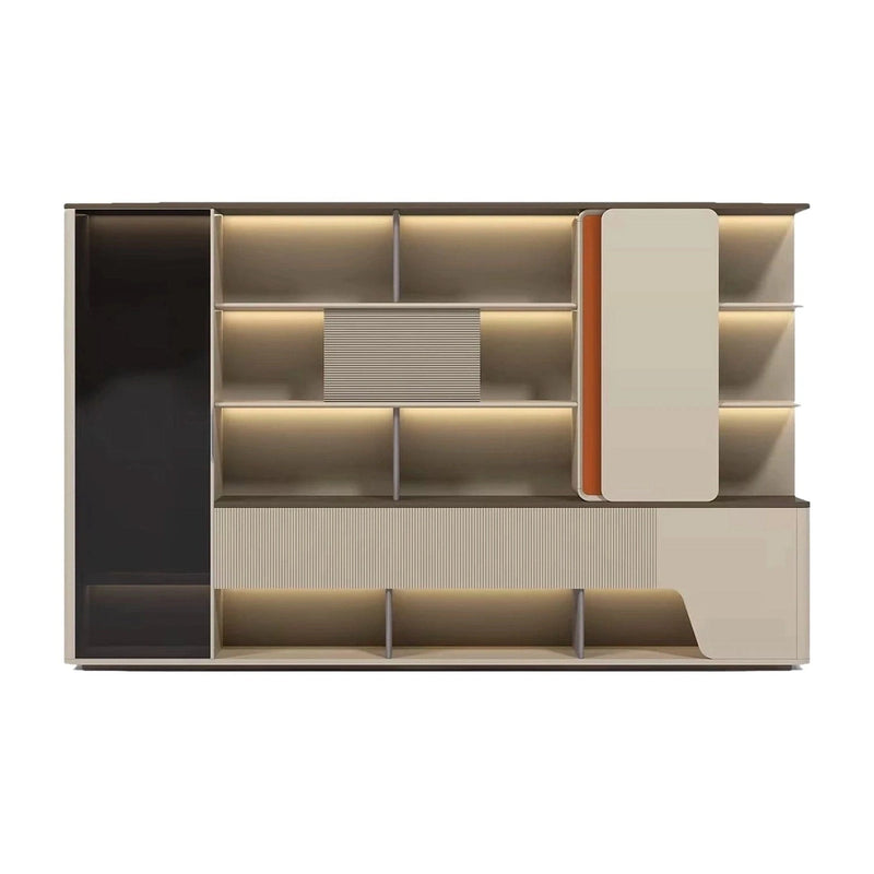 Ryan · Modern Office Shelves w/ Lighting, Storage