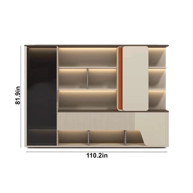 Ryan · Modern Office Shelves w/ Lighting, Storage