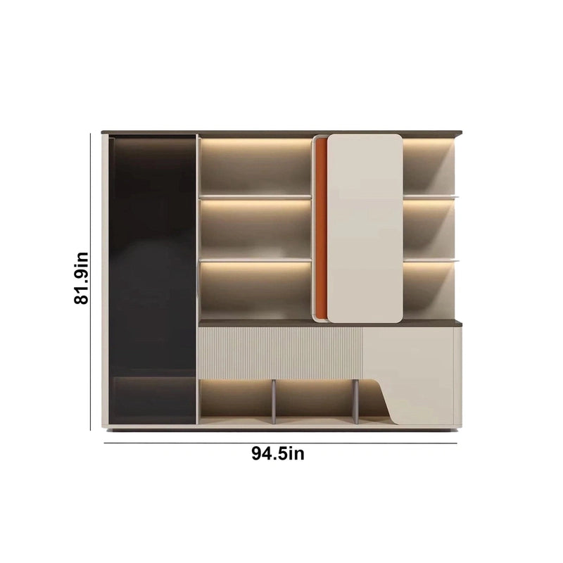 Ryan · Modern Office Shelves w/ Lighting, Storage