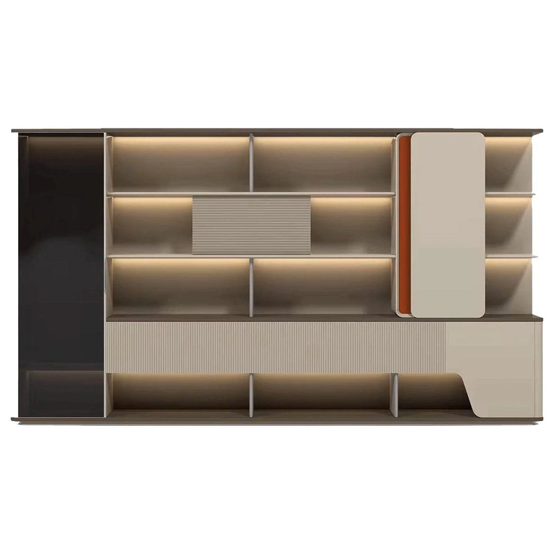 Ryan · Modern Office Shelves w/ Lighting, Storage