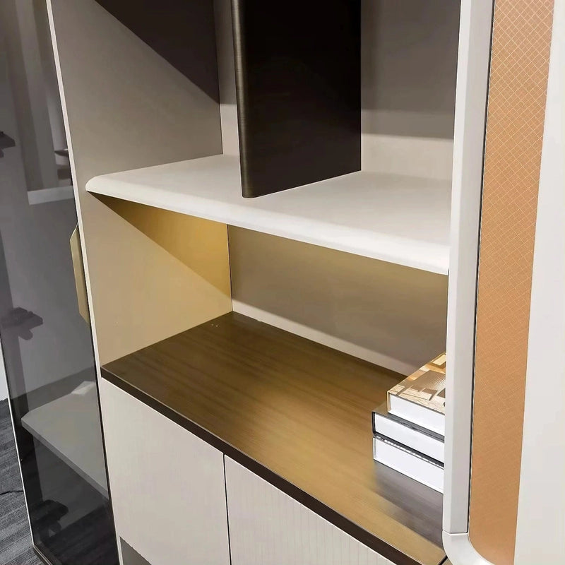 Ryan · Modern Office Shelves w/ Lighting, Storage